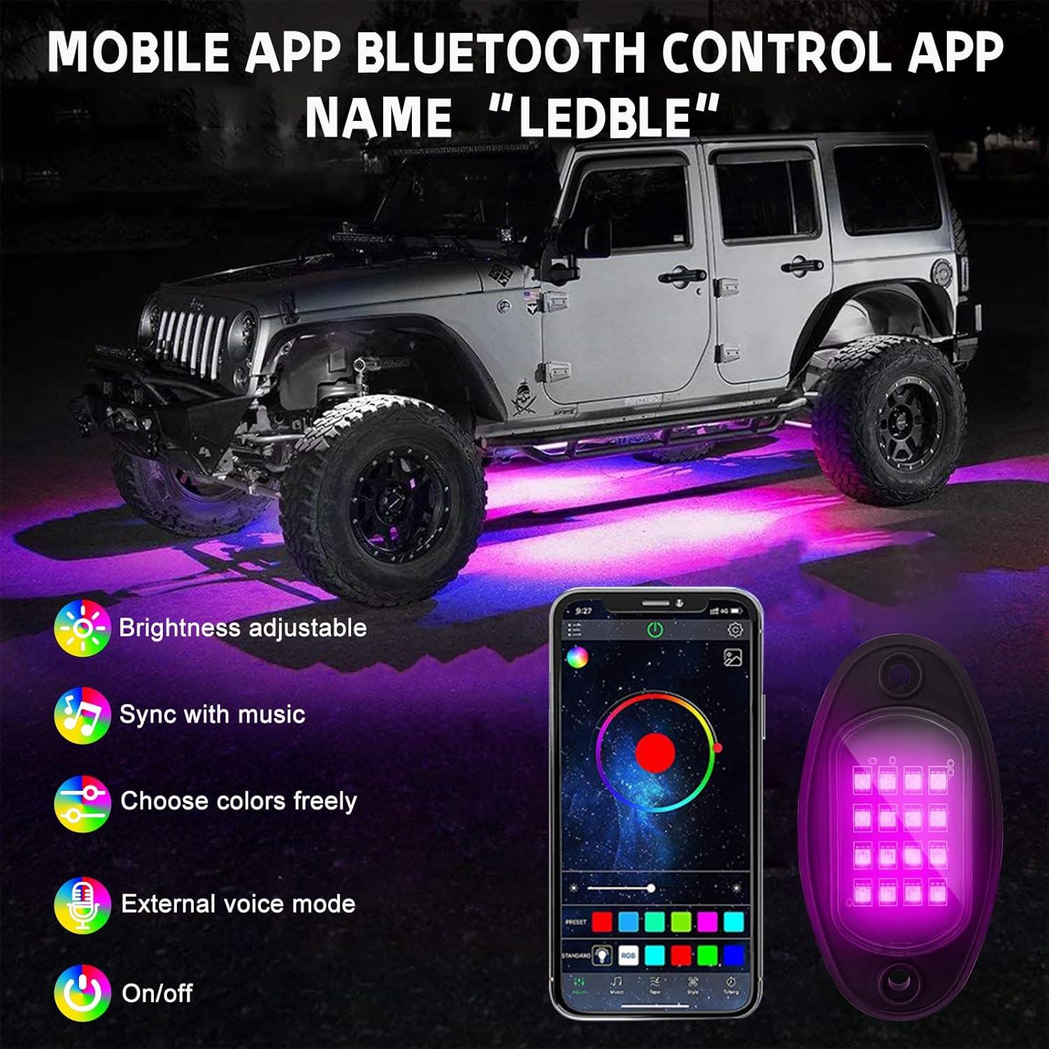 Cable de extensión LED RGB Ohleats 119 cm para vehículos