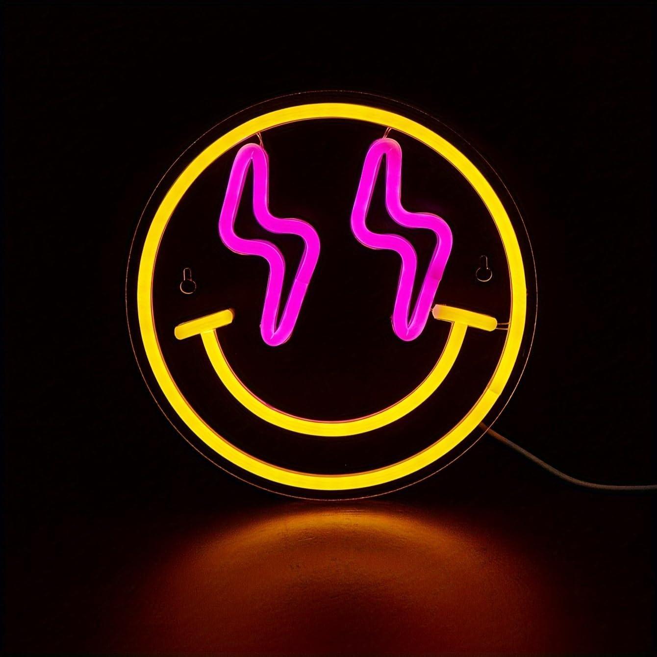 Luz de Neón LED Sonriente Cusgazy - Decoración Pared 22.5 cm