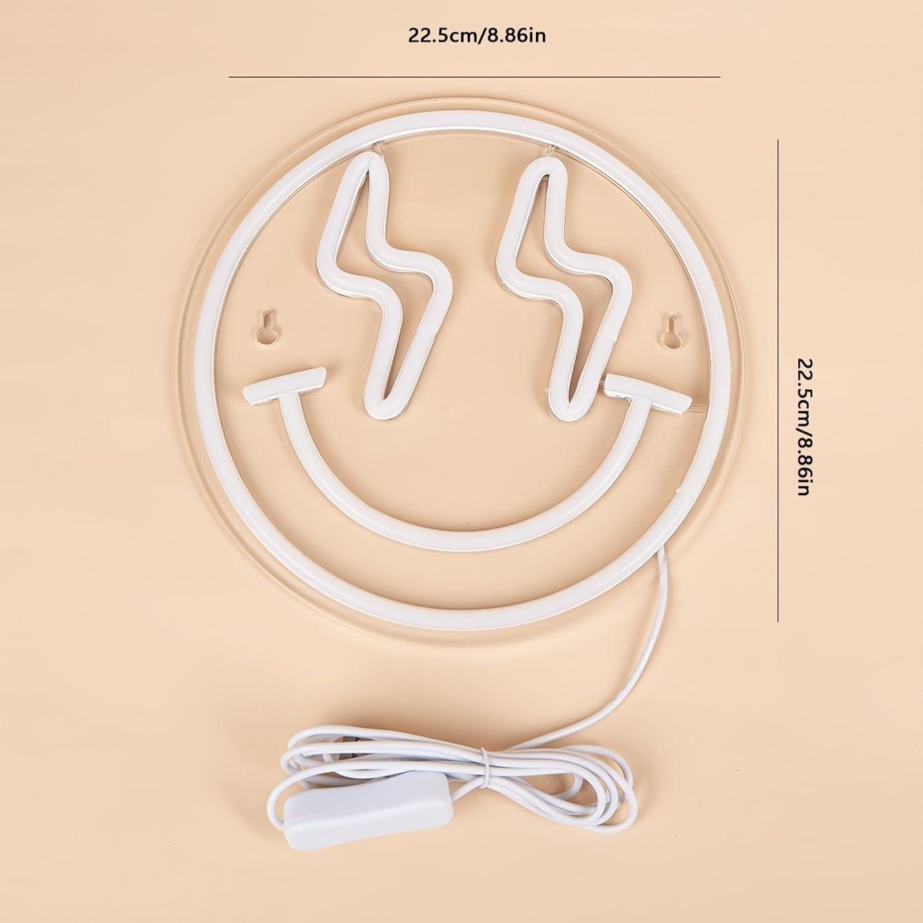 Luz de Neón LED Sonriente Cusgazy - Decoración Pared 22.5 cm