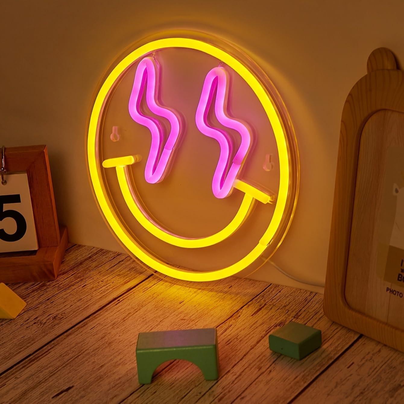 Luz de Neón LED Sonriente Cusgazy - Decoración Pared 22.5 cm