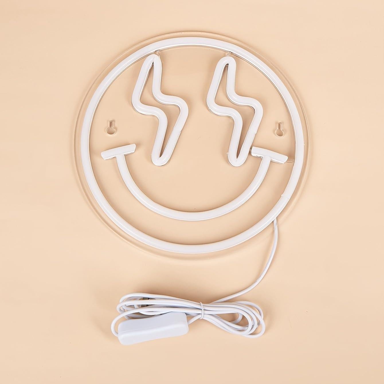 Luz de Neón LED Sonriente Cusgazy - Decoración Pared 22.5 cm