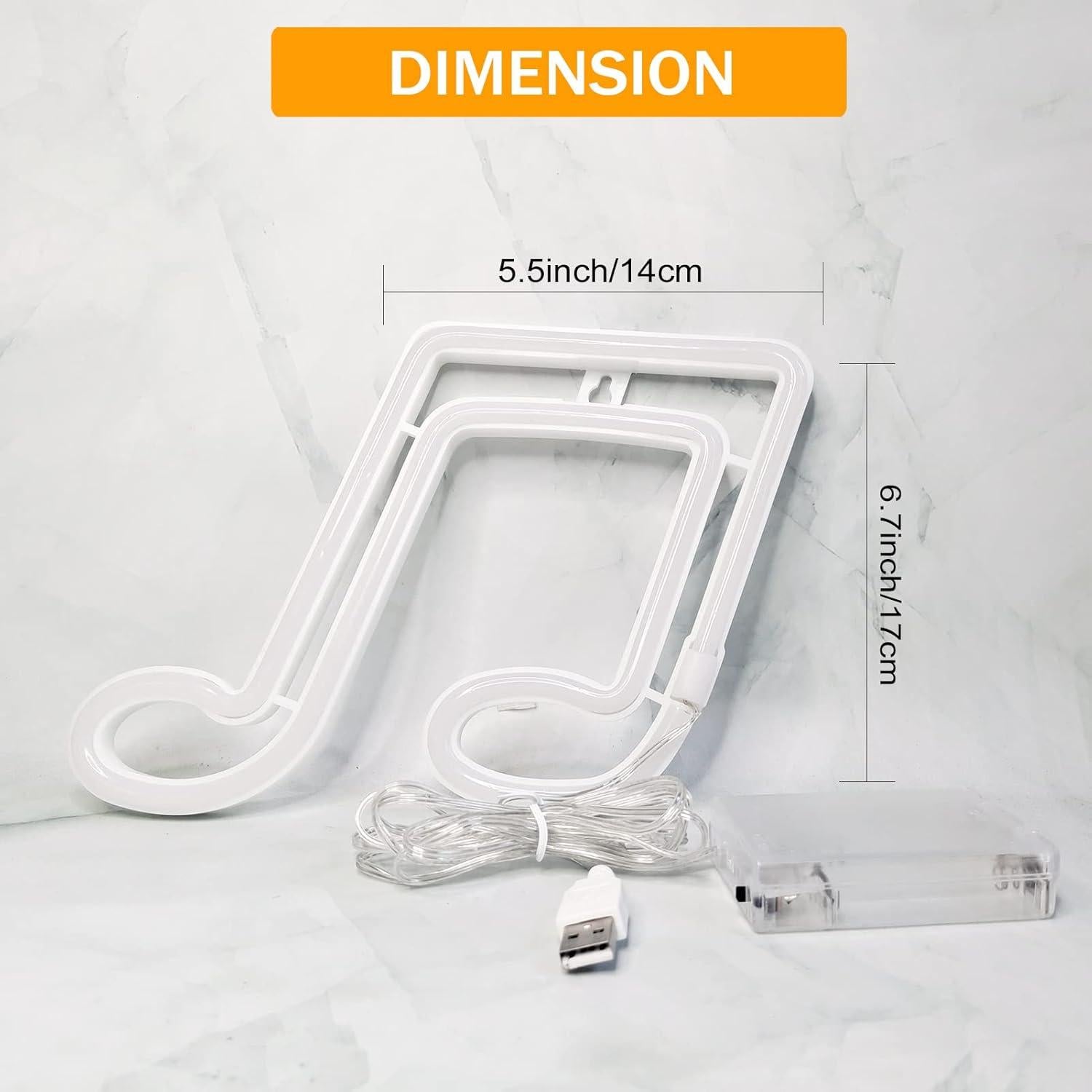 Cartel de Neón LED Nota Musical VIFULIN Azul 17x14 cm