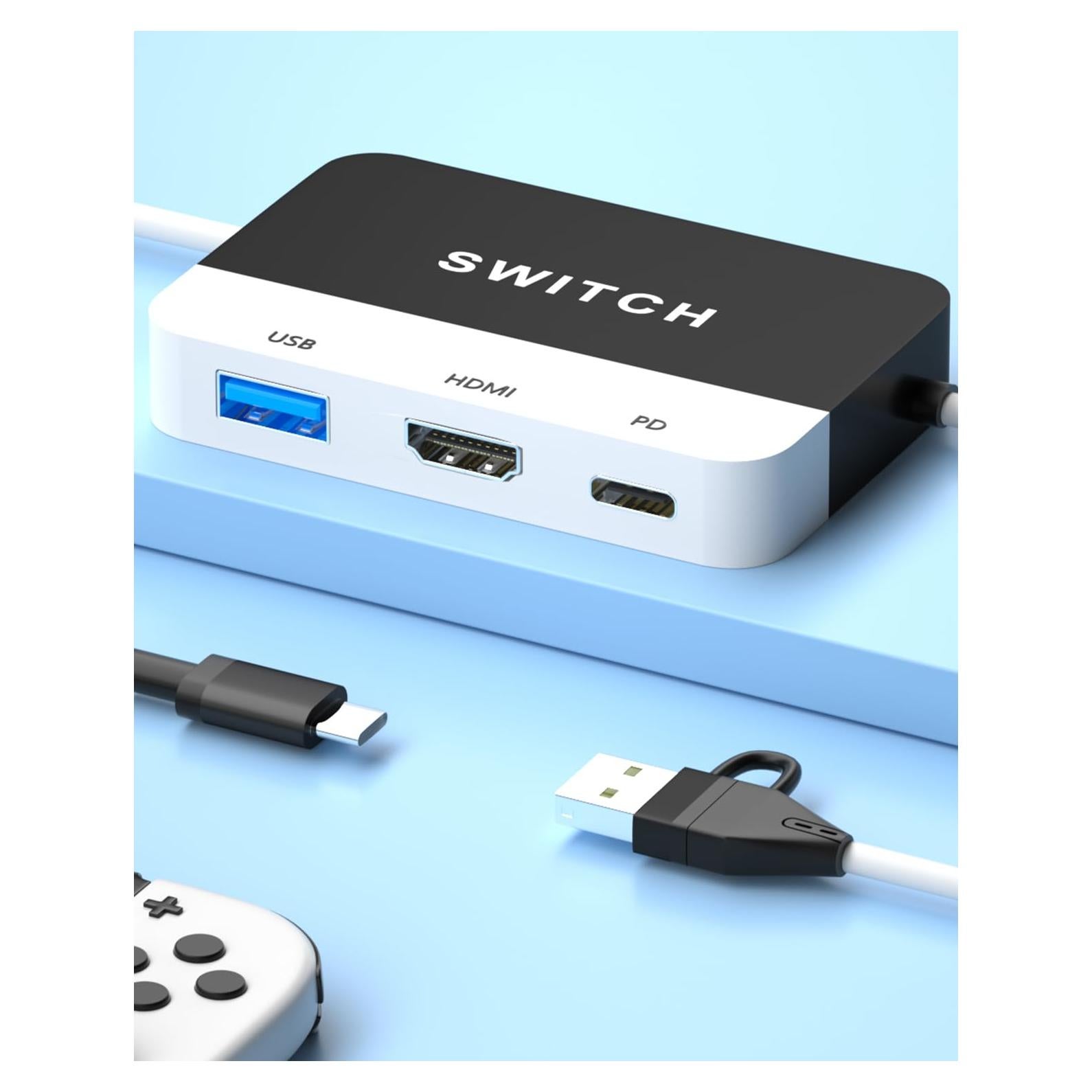 Estación de Acoplamiento 2 en 1 Yigorn para Nintendo Switch 1080P