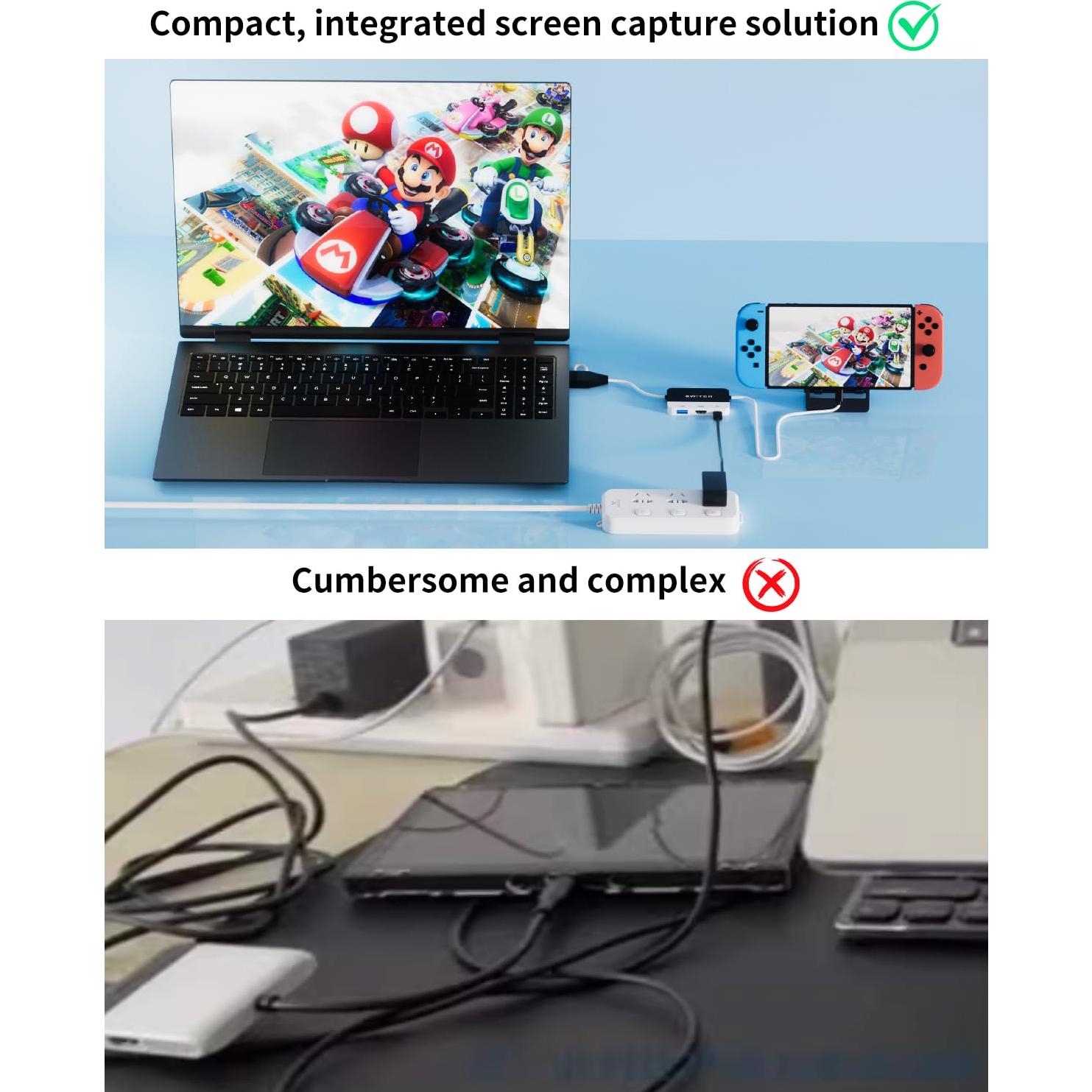 Estación de Acoplamiento 2 en 1 Yigorn para Nintendo Switch 1080P