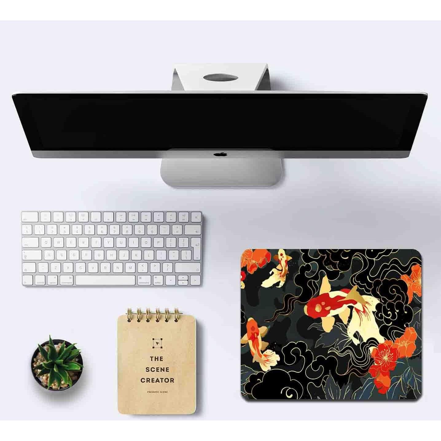 Alfombrilla de Ratón IMAYONDIA Koi Negro Dorado 24.1x20.1cm