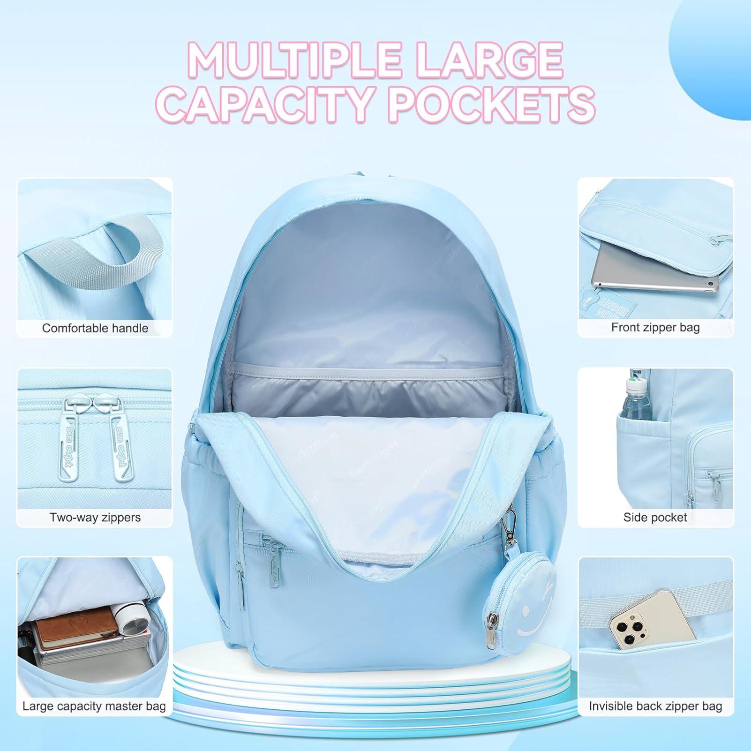 Mochila Escolar Caran·Y 30L Azul Impermeable para Niños