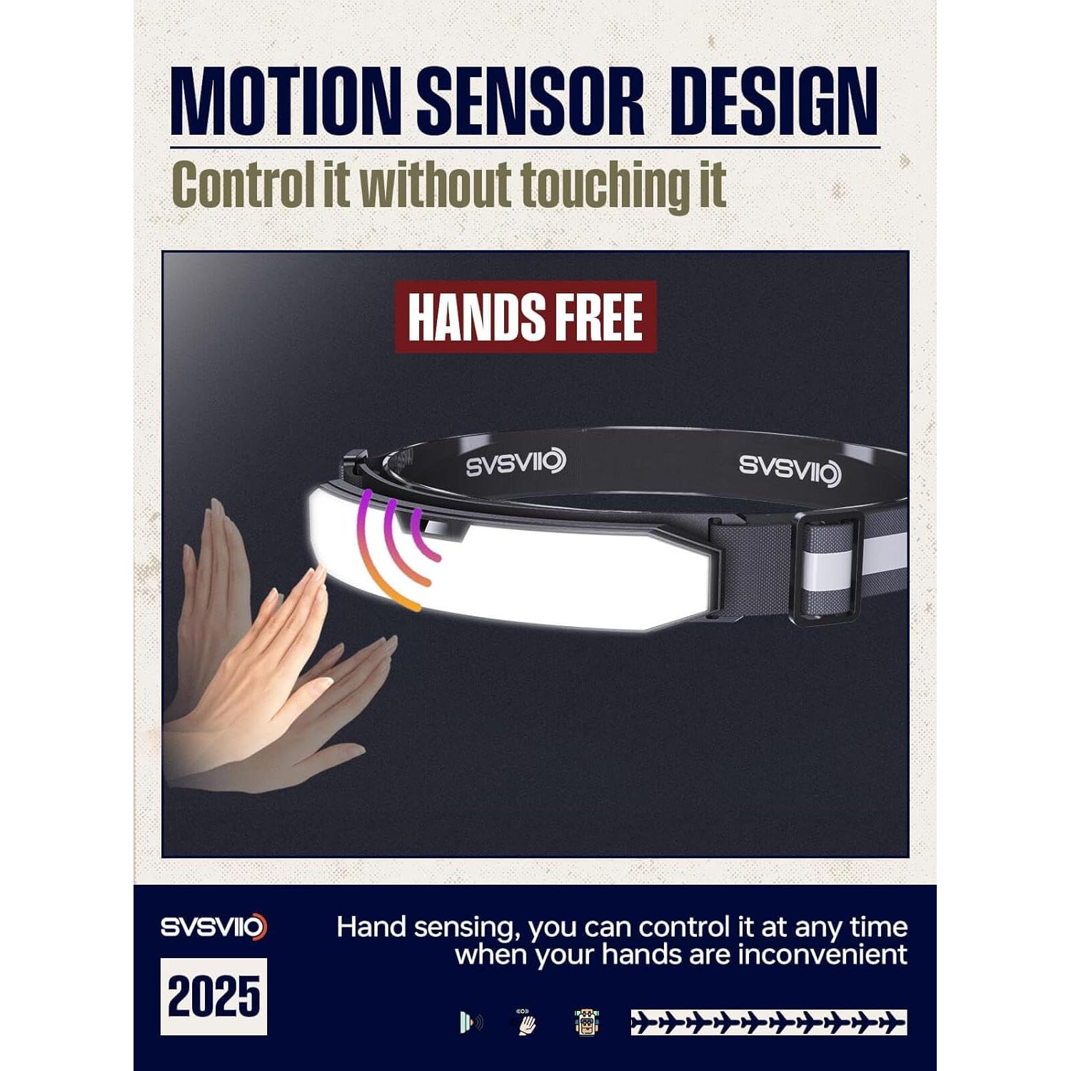 Linterna Frontal LED SVSVIIO K0209 1500 Lúmenes Recargable