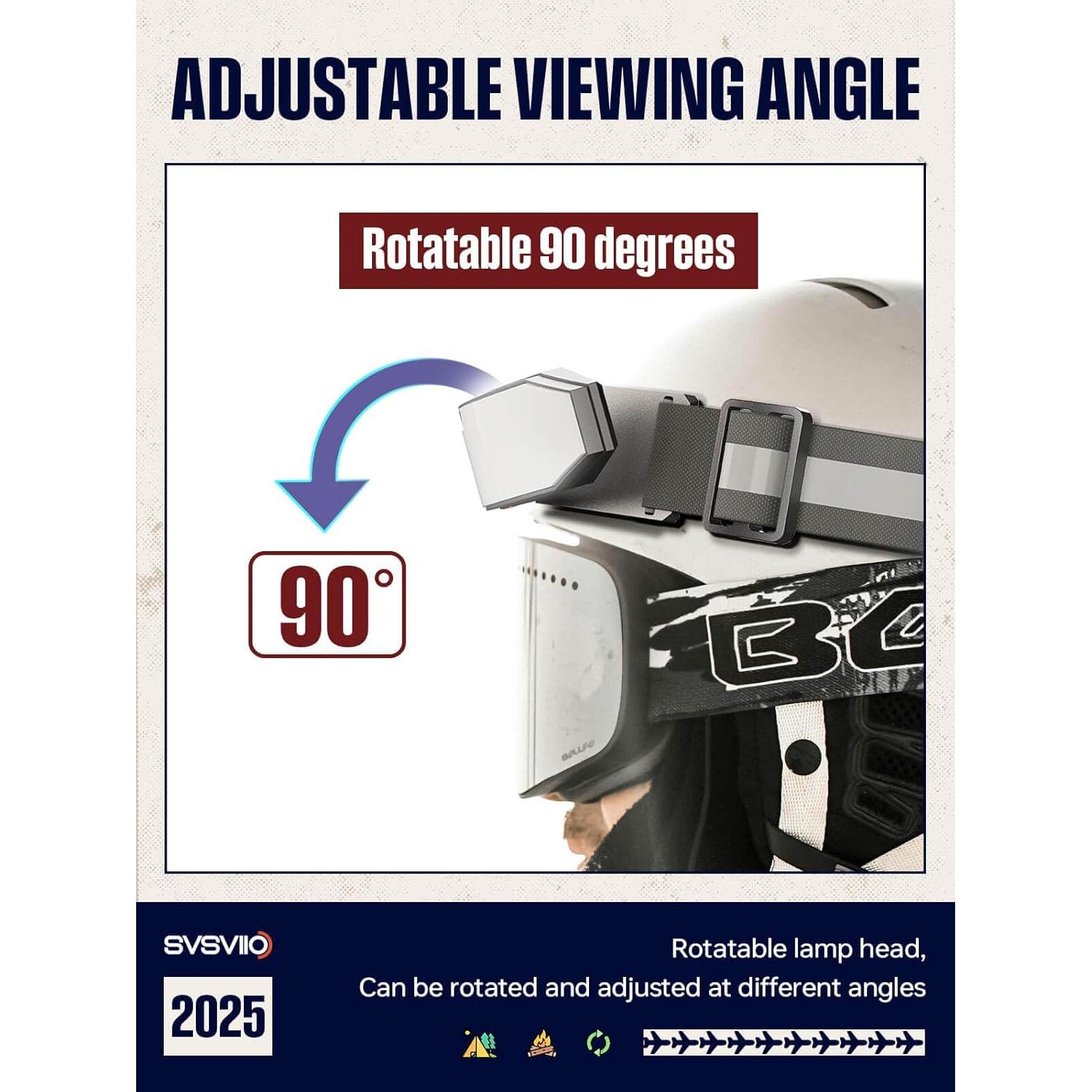 Linterna Frontal LED SVSVIIO K0209 1500 Lúmenes Recargable