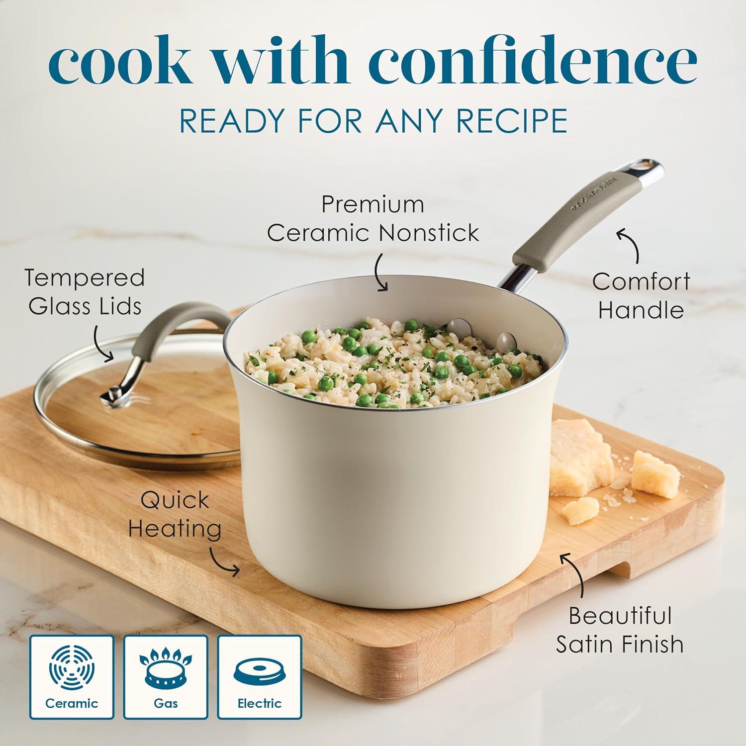 Juego de Ollas y Sartenes Antiadherentes Rachael Ray 13 Piezas