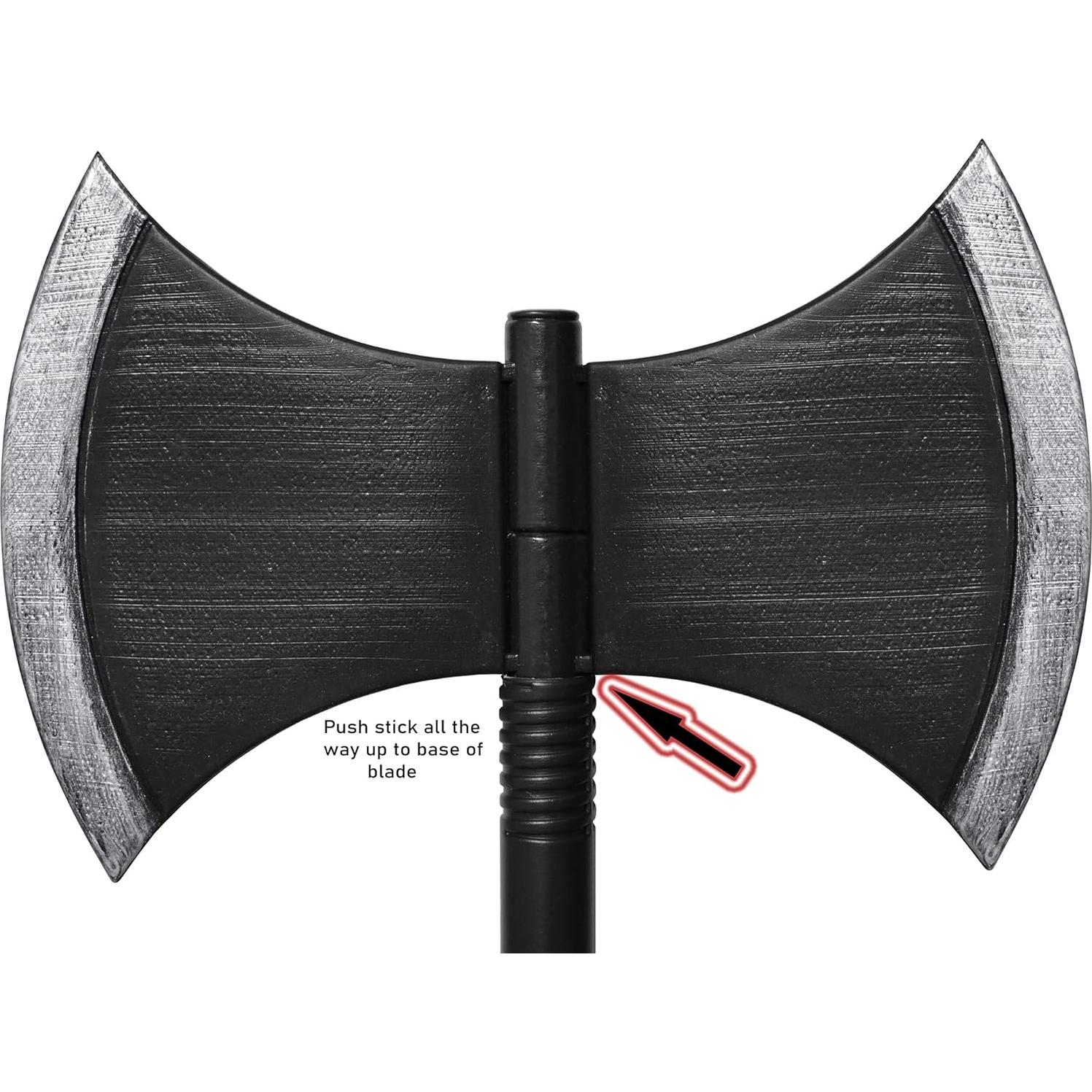 Hacha Doble de Juguete Nicky Bigs 147 cm para Halloween