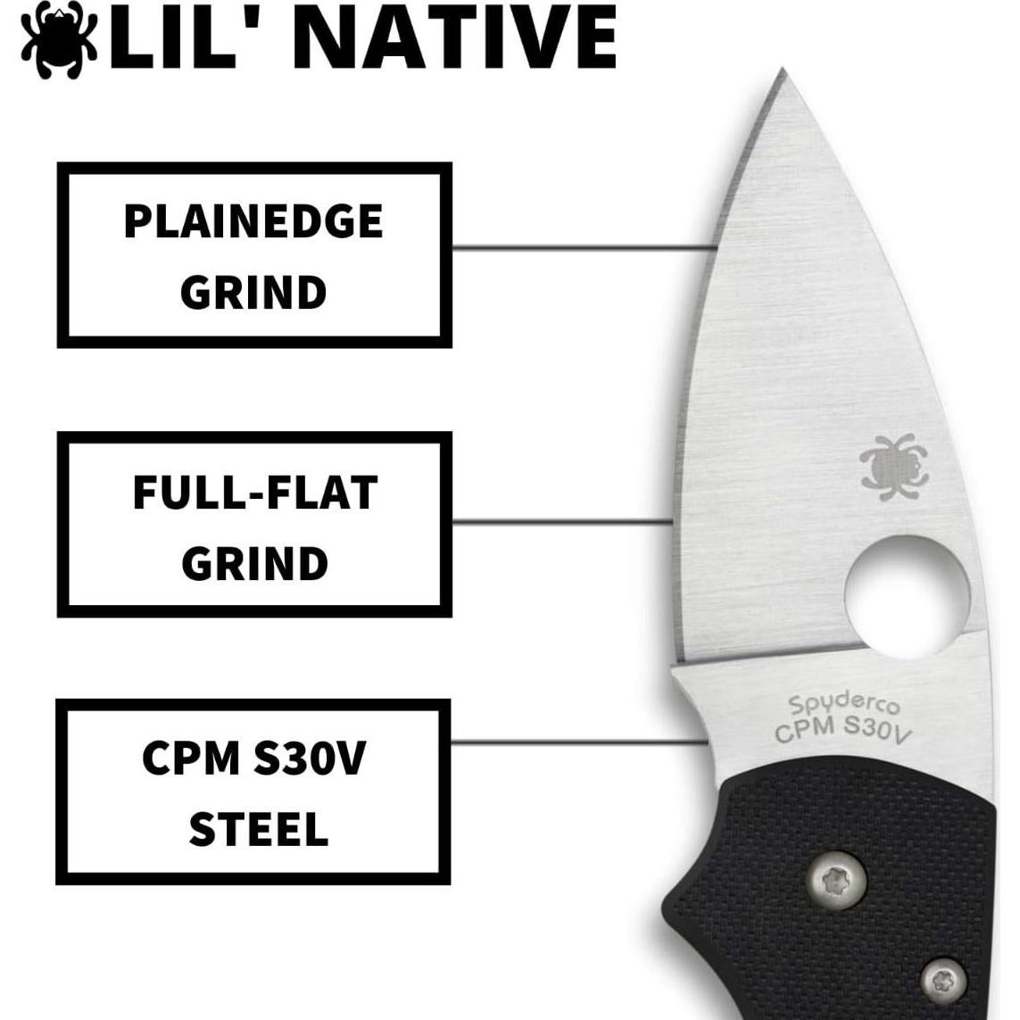 Cuchillo Spyderco Lil' Native G-10 6.15 cm Acero S30V