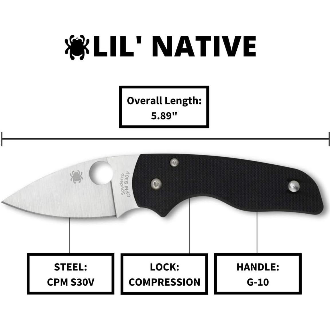 Cuchillo Spyderco Lil' Native G-10 6.15 cm Acero S30V