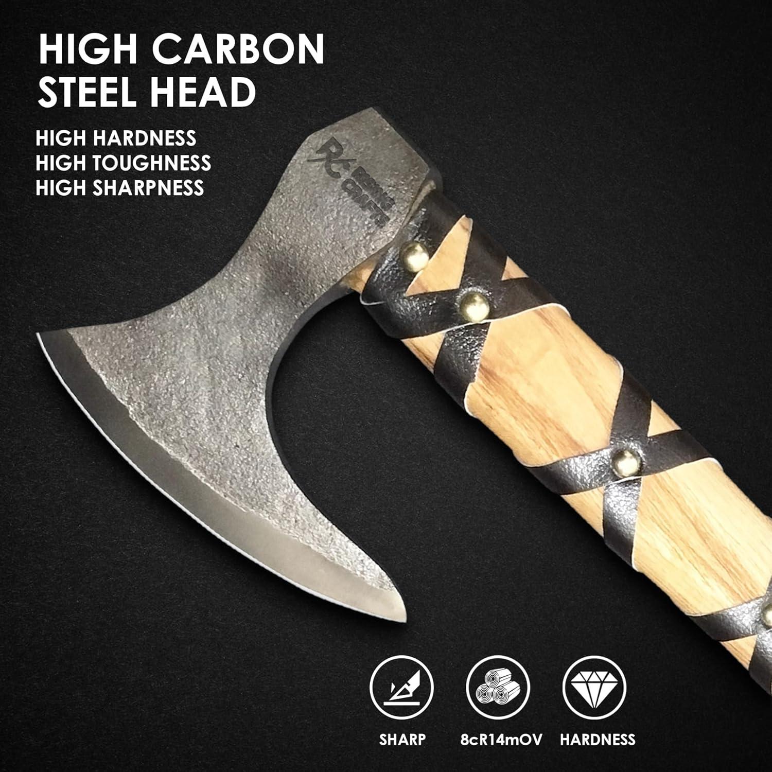 Hacha Vikinga Rising Crafts 6" Acero al Carbono con Funda