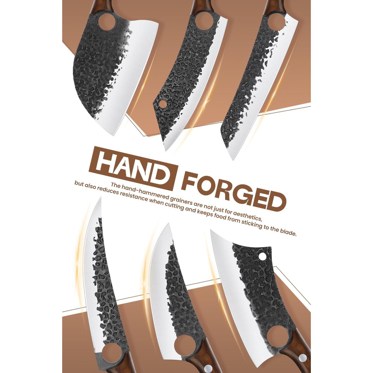 Juego de cuchillos de cocina Purple Dragon, 12 piezas, acero al carbono