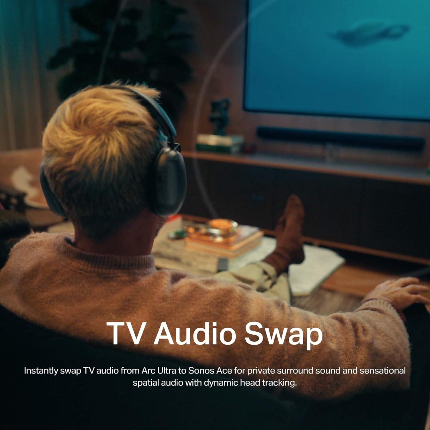 Barra de Sonido Sonos Arc Ultra y Auriculares Ace - Negro