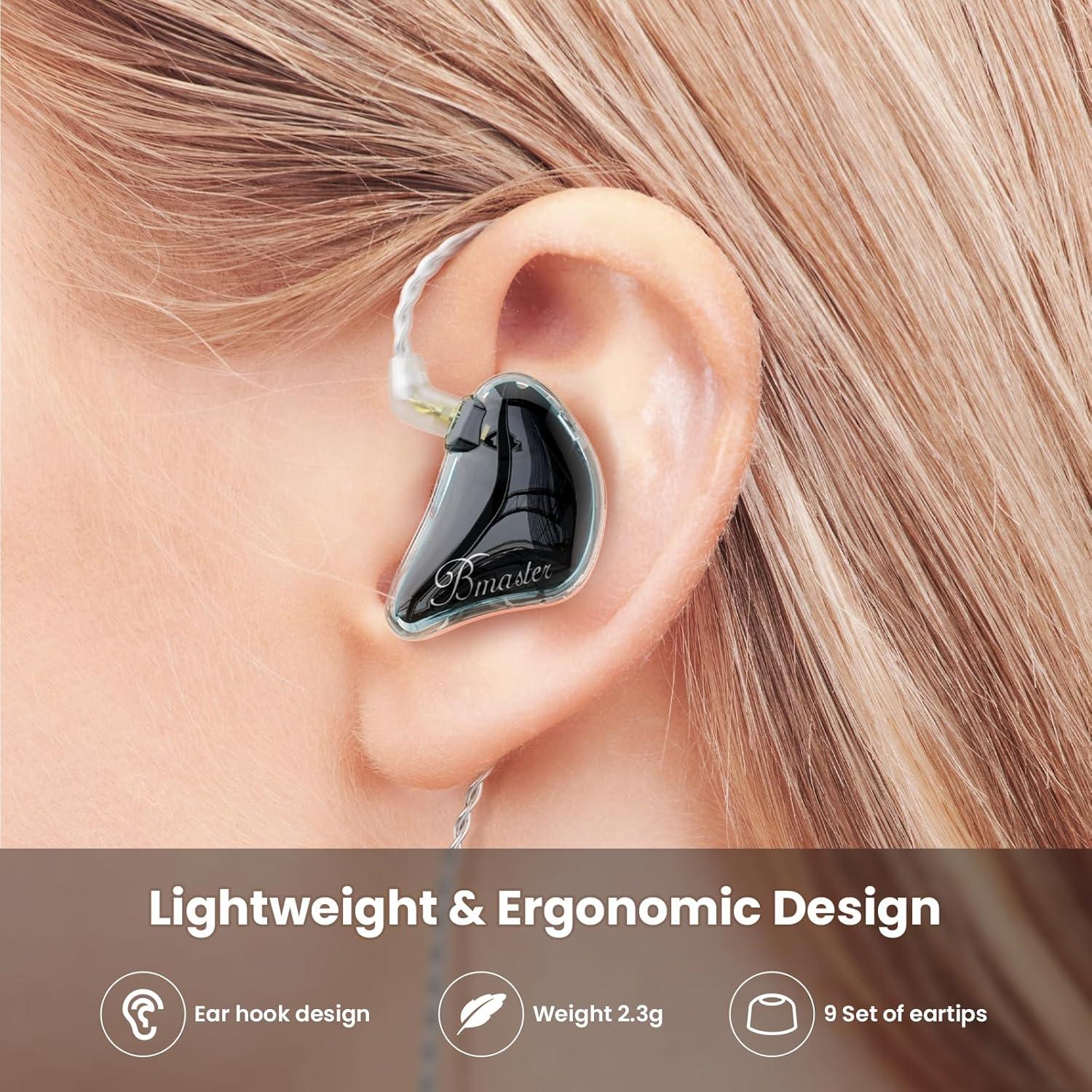 Auriculares BASN 24IEM Intrauditivos HiFi con Aislamiento Negro