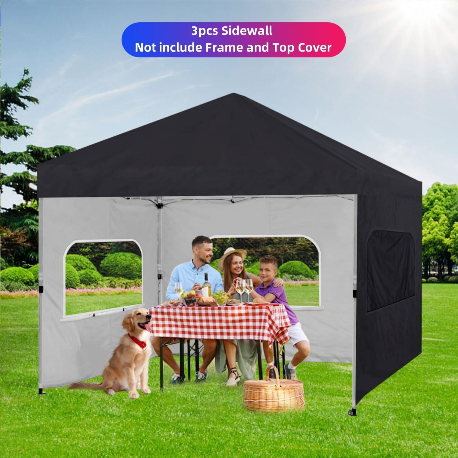 Pared Lateral con Ventana Jorohiker para Carpa 3x3m Negra