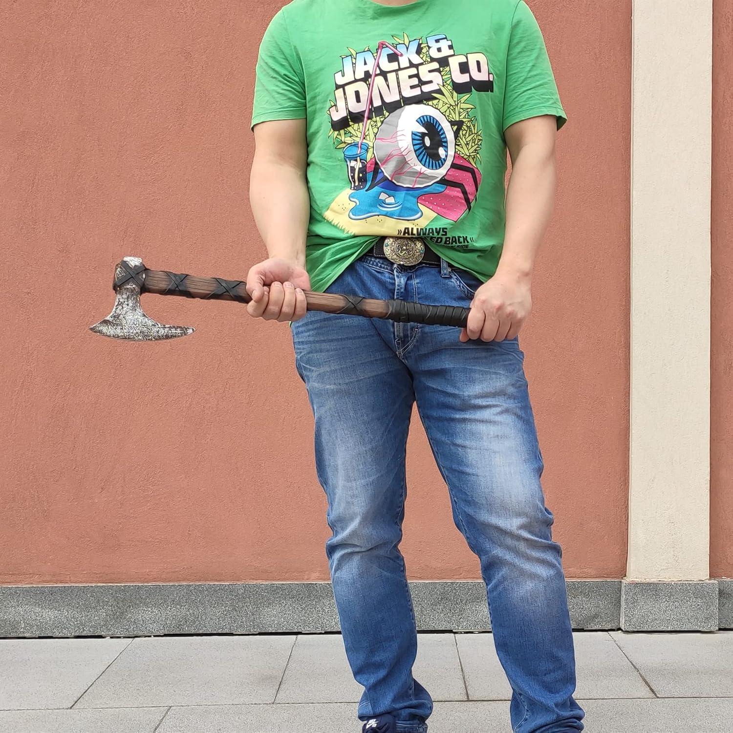 Hacha de Mano Vikinga PU 63.5x13.3 cm Juguete Disfraz