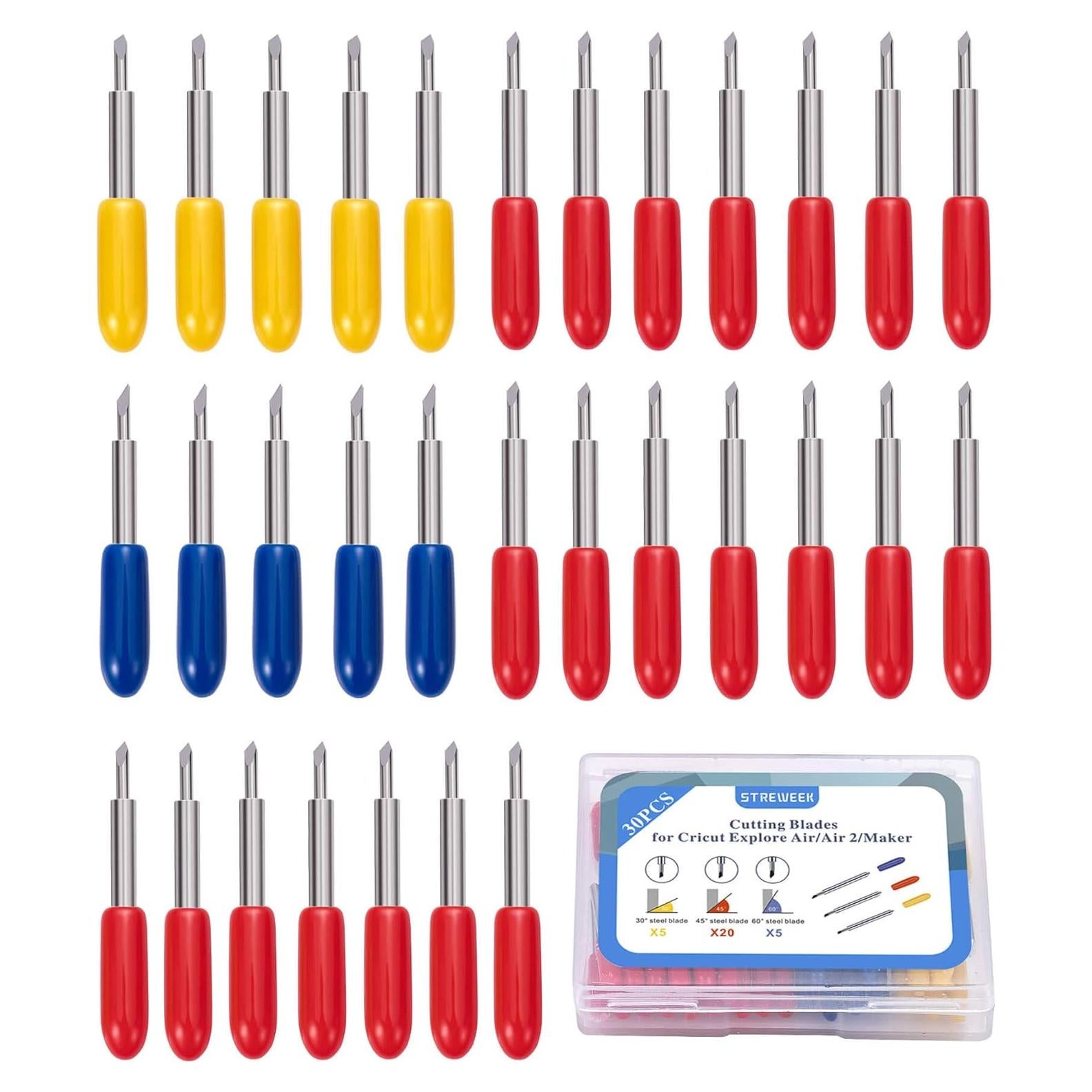 30 Cuchillas de Corte STREWEEK para Cricut Explore Air 2/3/Maker