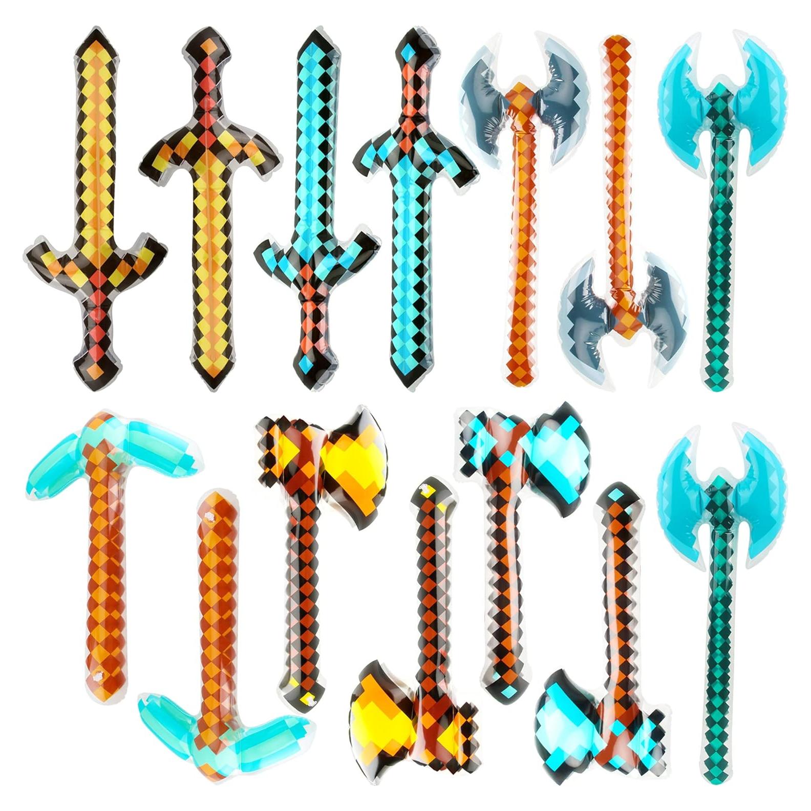 14 Piezas Espadas y Hachas Inflables Cagemoga para Niños