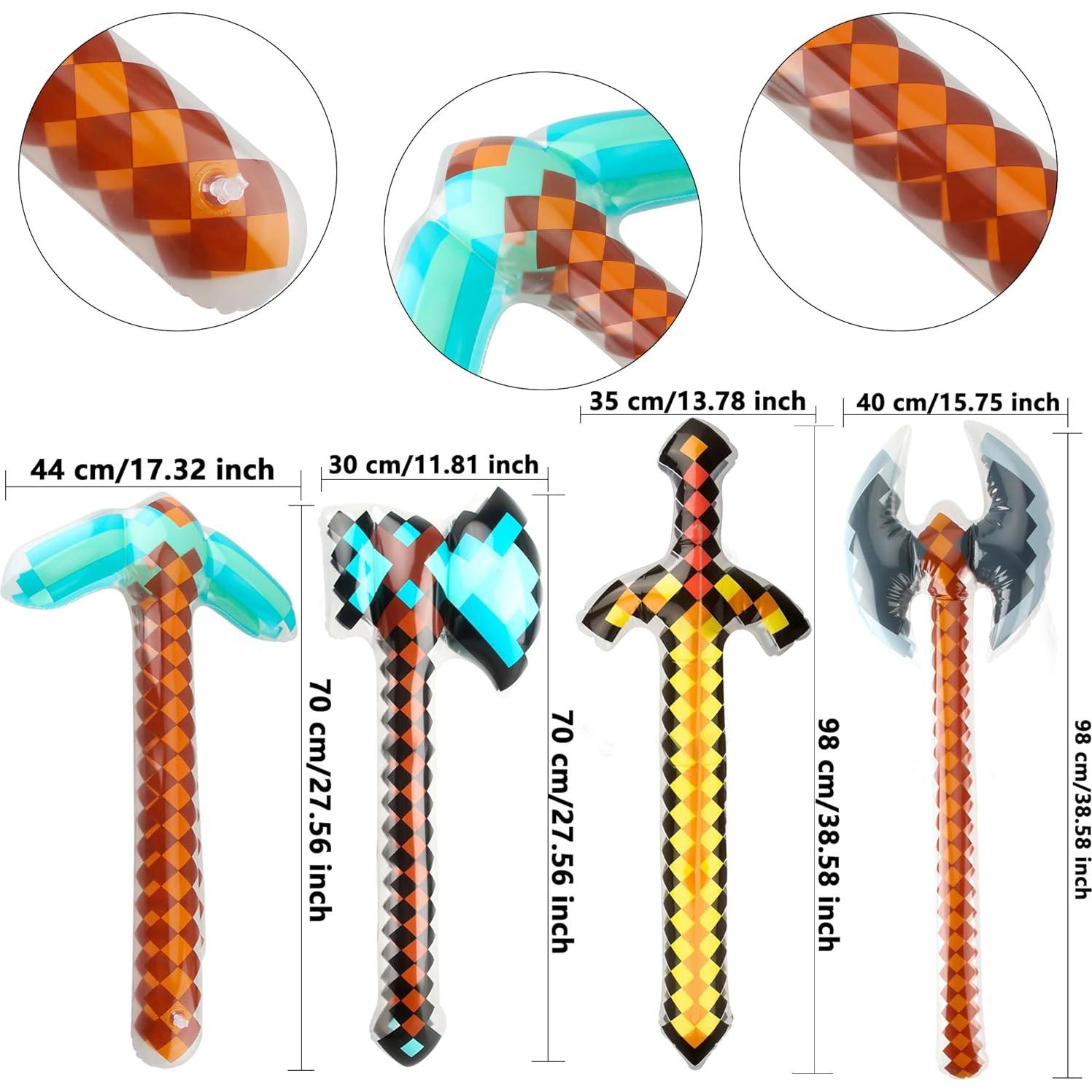 14 Piezas Espadas y Hachas Inflables Cagemoga para Niños