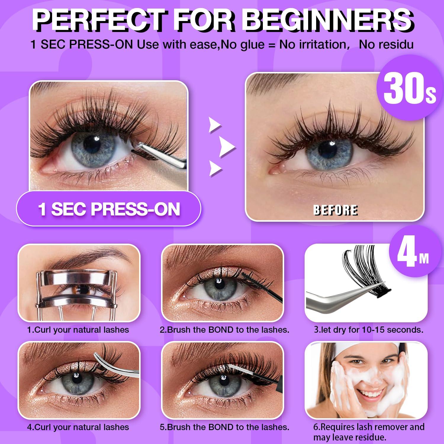 Pestañas Autoadhesivas AILAISHI 10-14mm 60pcs D Curl Fluffy