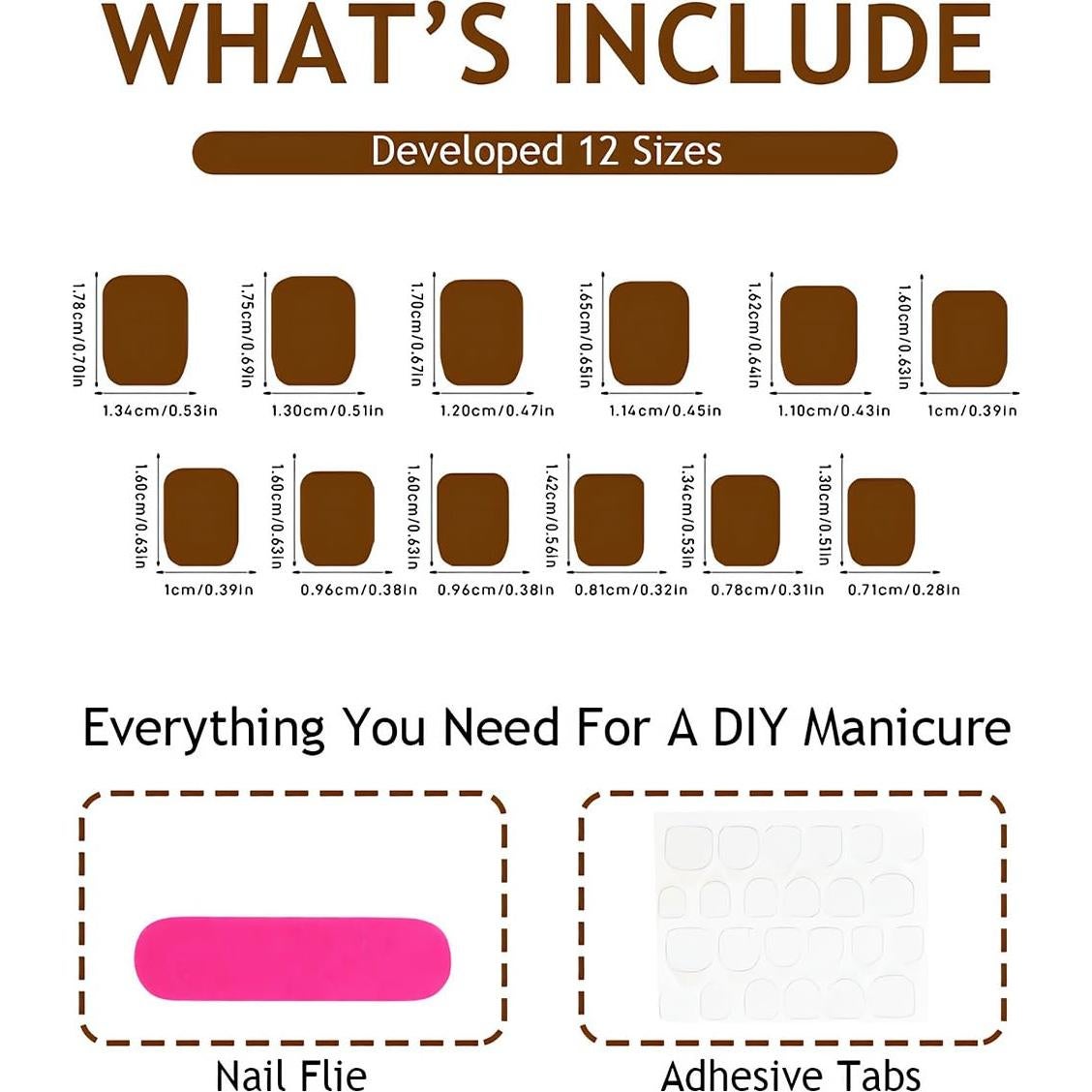 Kit de Uñas Postizas Francesas Cortas Juggssa - 24 Piezas