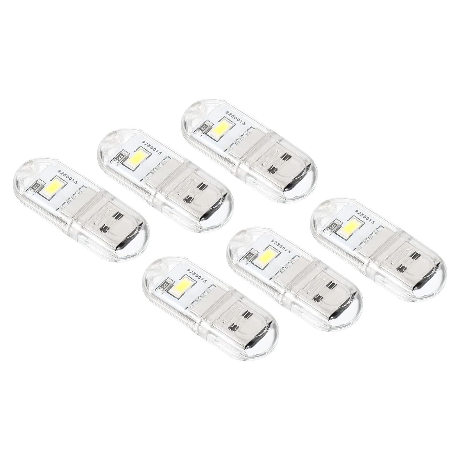 Luz Nocturna LED USB PATIKIL - Paquete de 6 Piezas Blanca