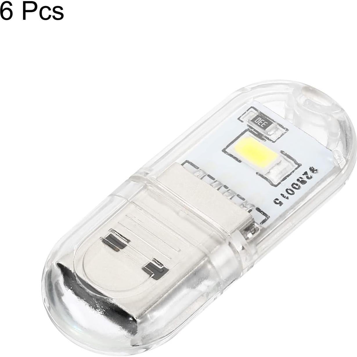 Luz Nocturna LED USB PATIKIL - Paquete de 6 Piezas Blanca