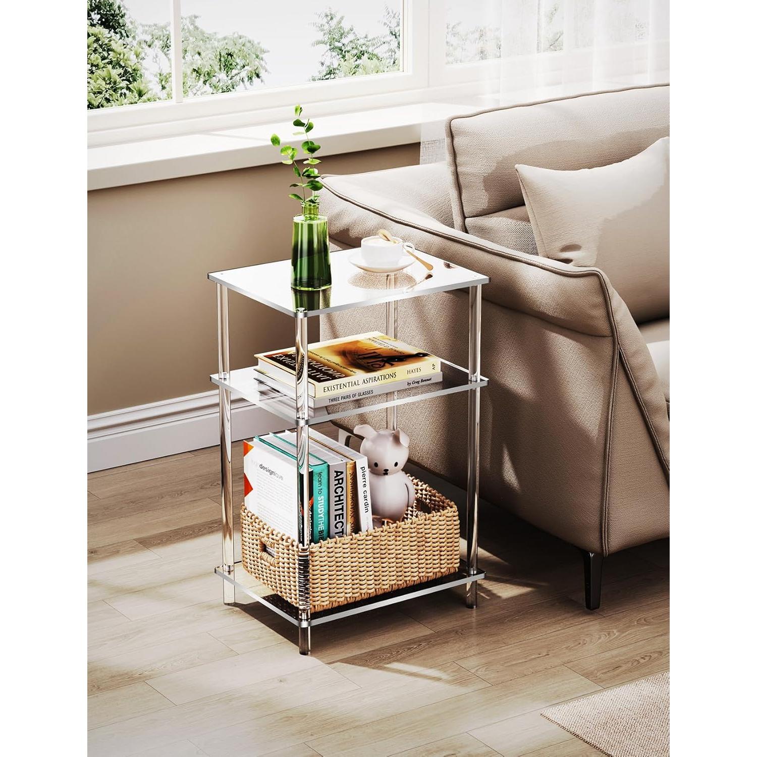 Mesa Lateral Acrílica Solaround ESTANTE 3 Niveles 58.42cm