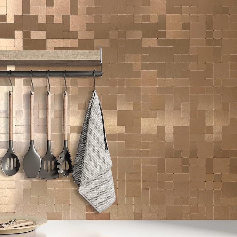 Azulejo Autoadhesivo DICOFUN 30.48x30.48cm Cobre Cepillado