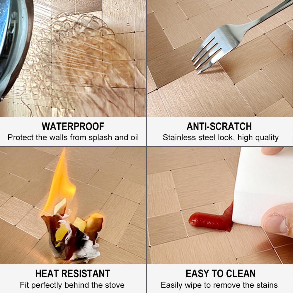 Azulejo Autoadhesivo DICOFUN 30.48x30.48cm Cobre Cepillado