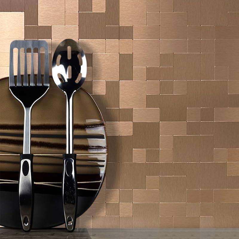 Azulejo Autoadhesivo DICOFUN 30.48x30.48cm Cobre Cepillado