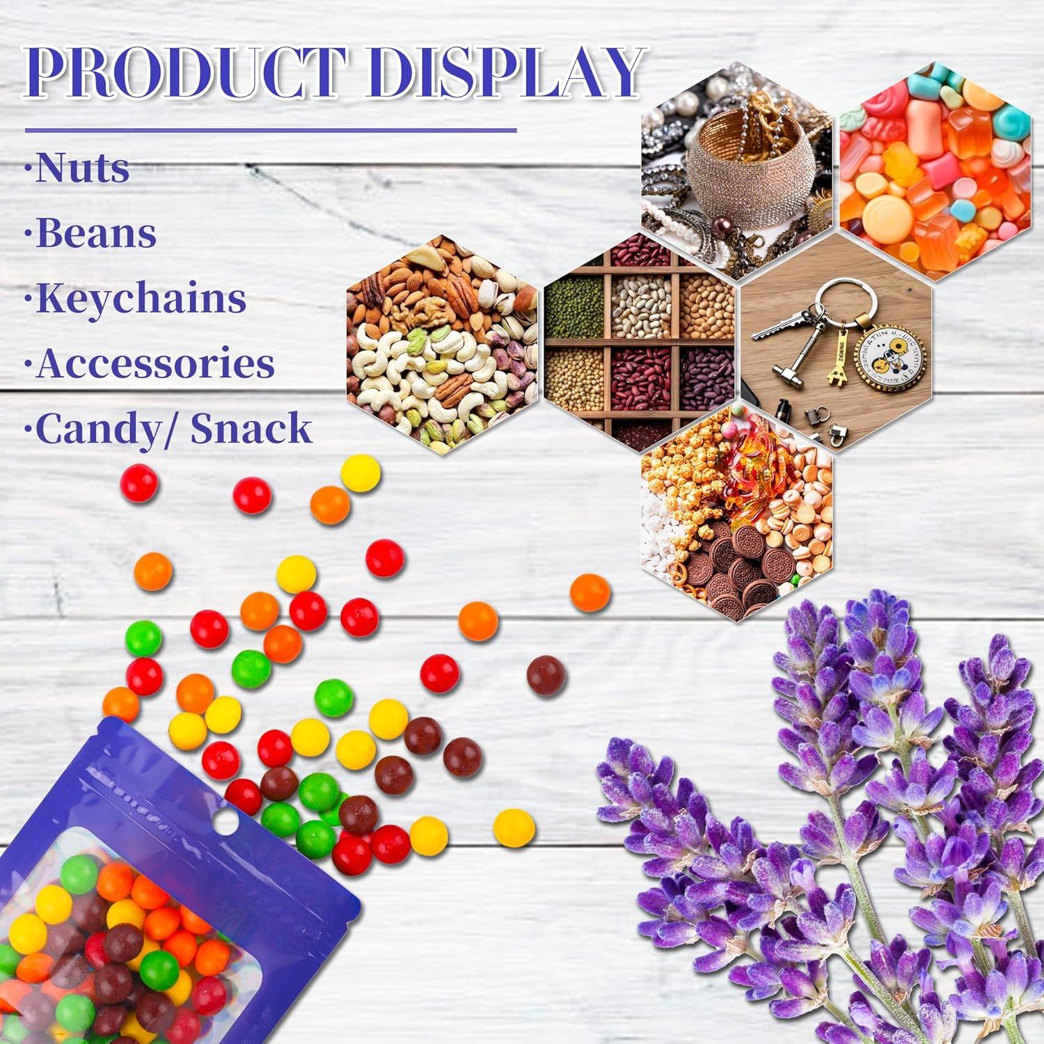 Bolsas de Mylar Holográficas Reutilizables 100 PCS 6.1x9.9 cm