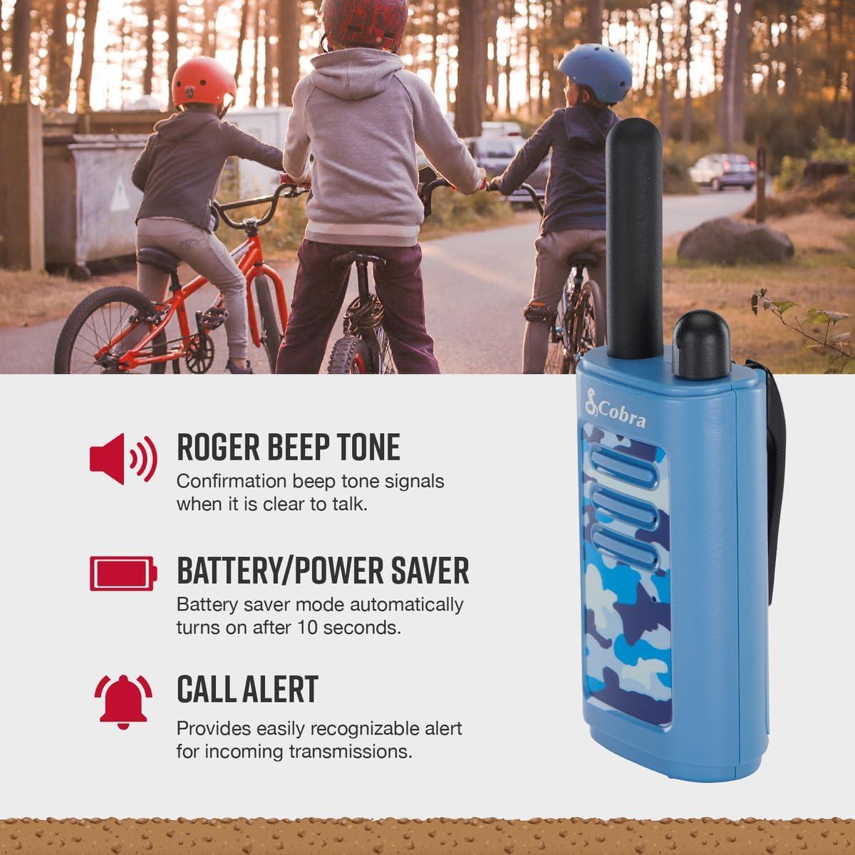 Walkie Talkies Cobra HE150B para Niños - 2 Canales, 25.75 km