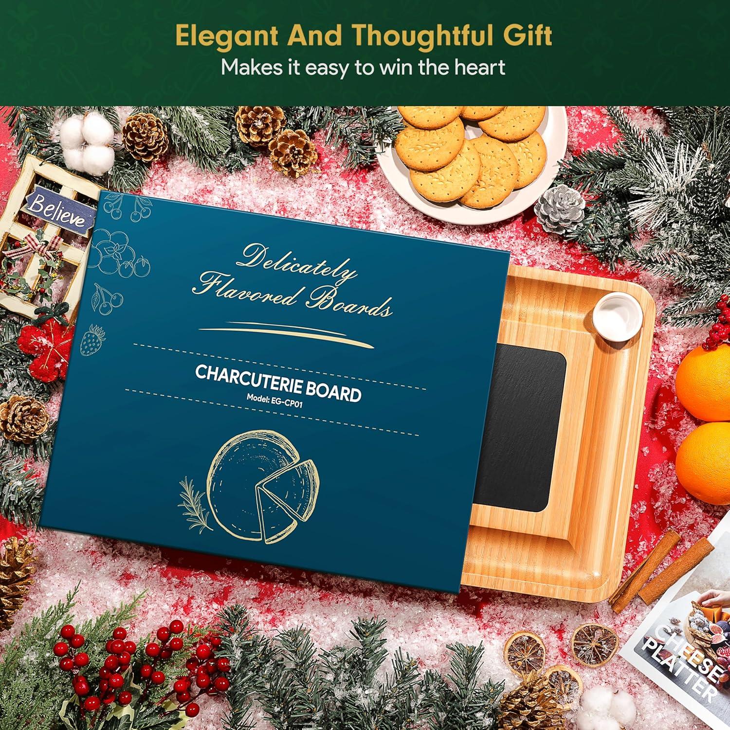 Tabla de Charcutería Grande Easoger de Bambú con Cajones