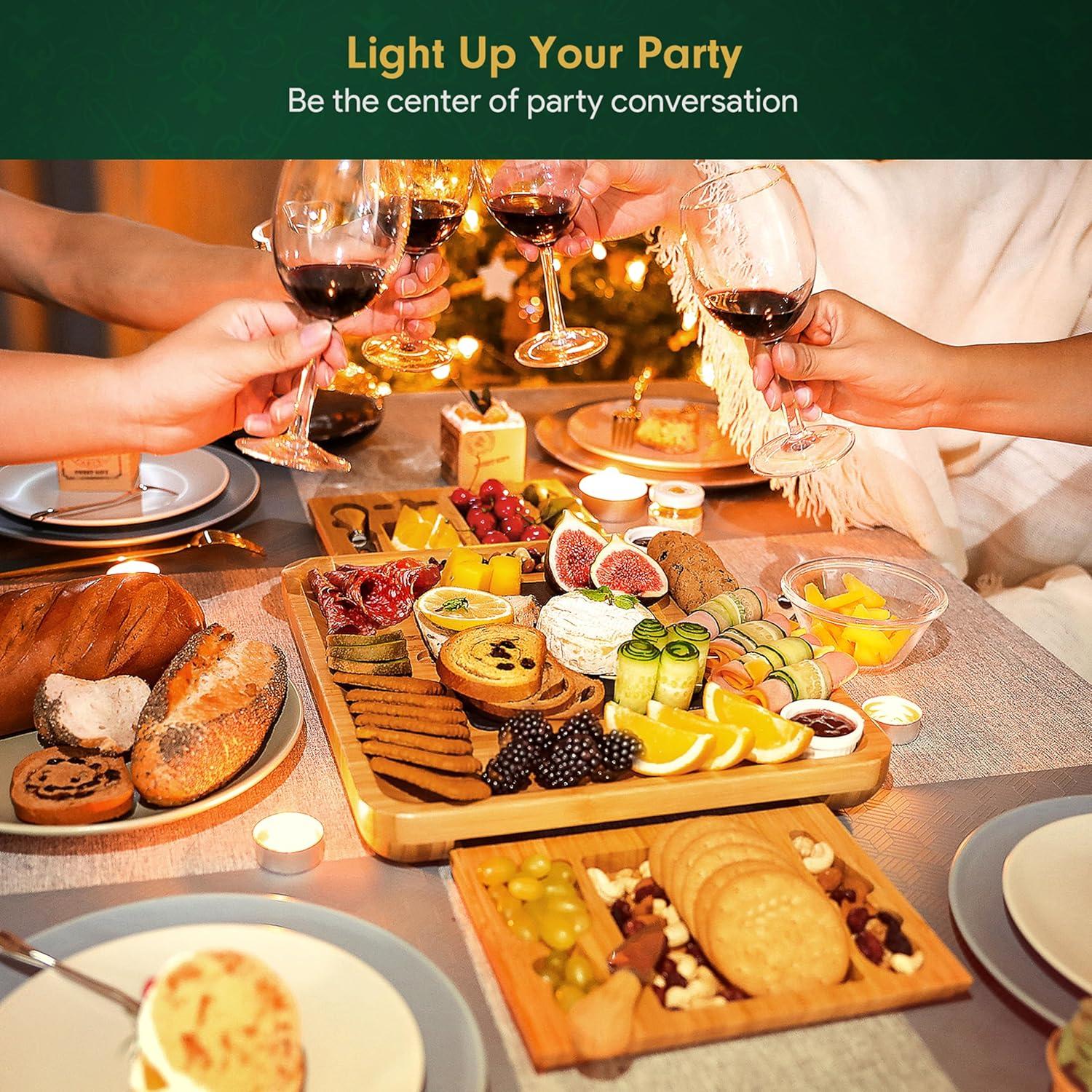 Tabla de Charcutería Grande Easoger de Bambú con Cajones