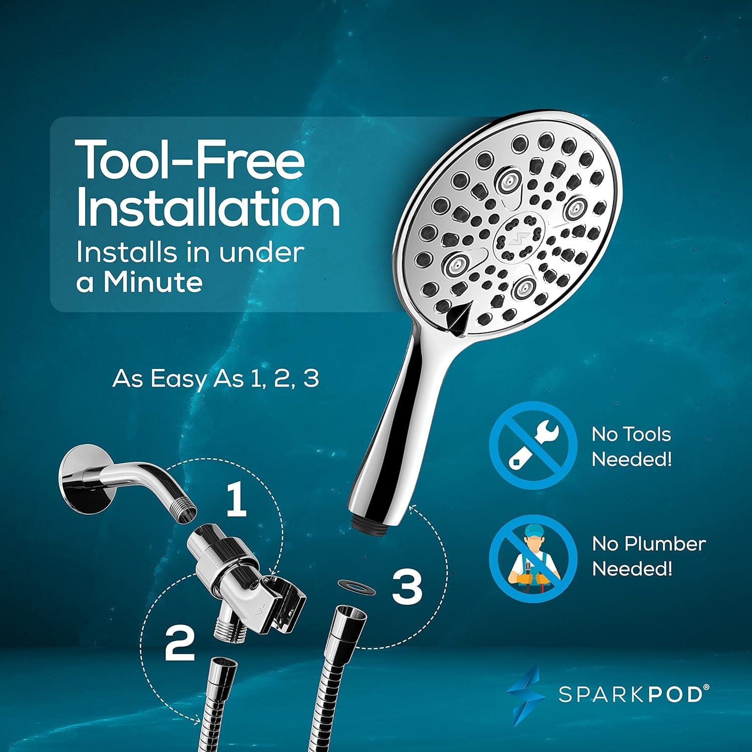 Cabezal de Ducha de Mano SparkPod 15.24 cm 6 Funciones Cromo