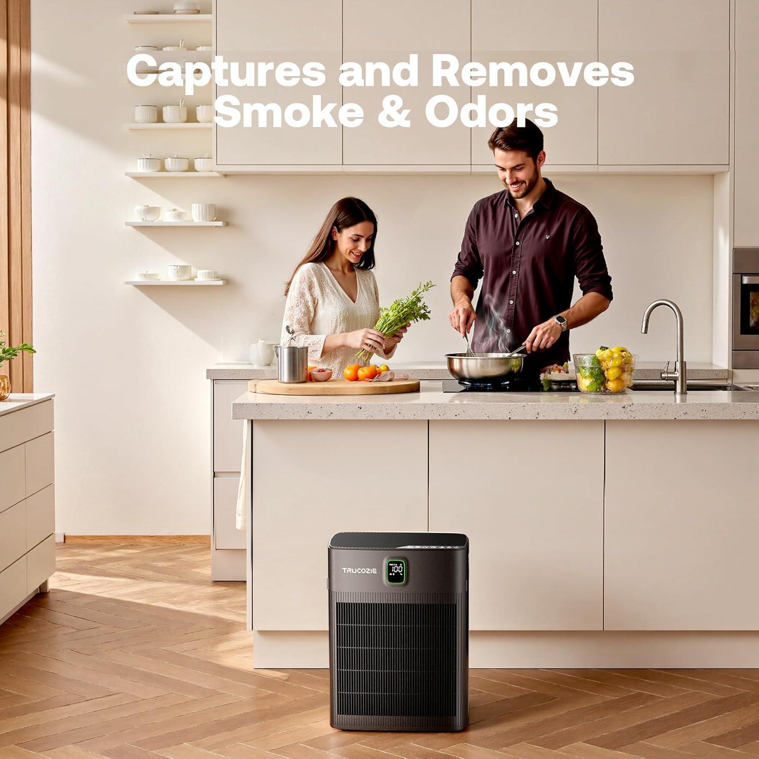 Purificador de Aire Trucozie T554 para Hogar 200 m² Filtro HEPA