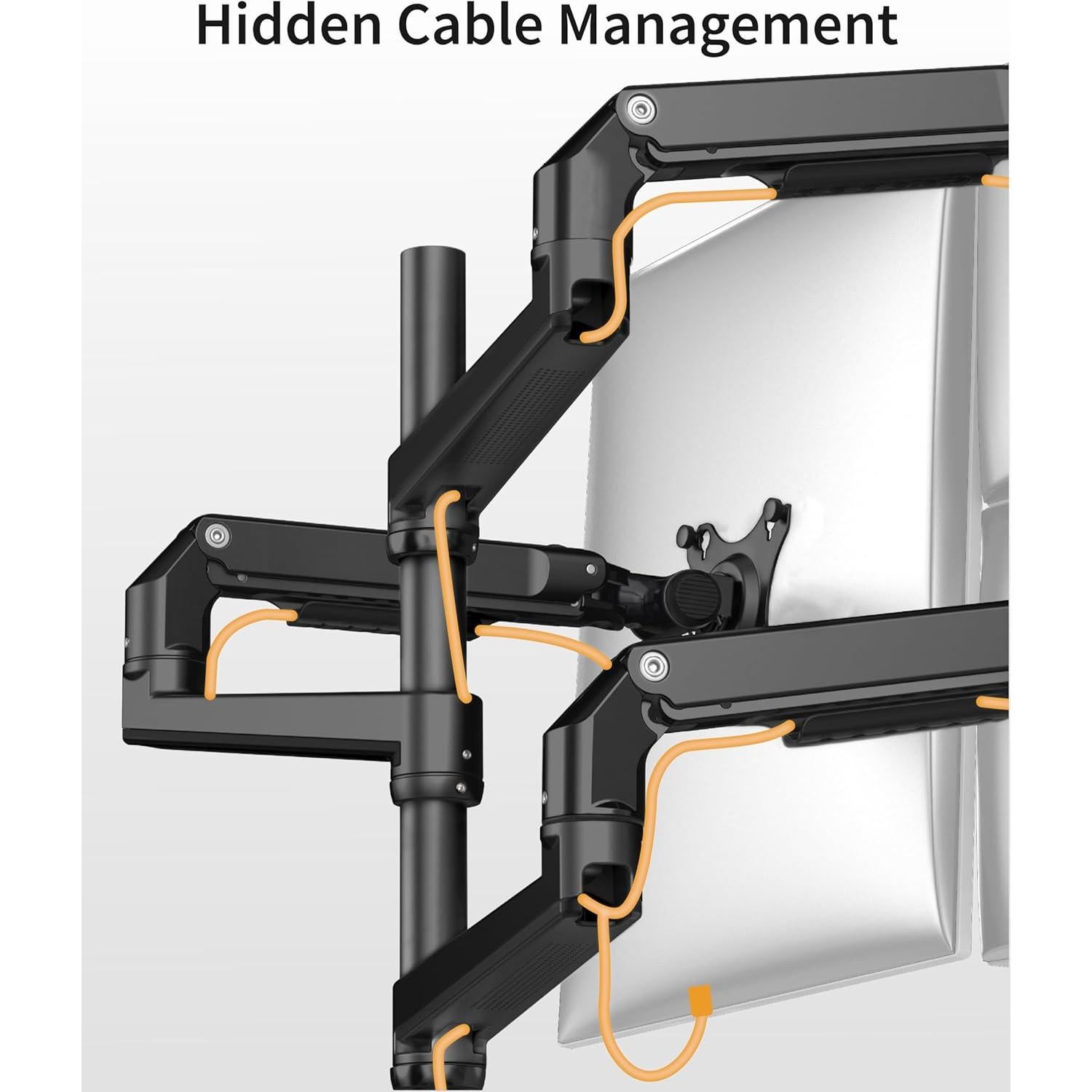 Brazo de Monitor de Extensión ErgoUnion Negro para Soporte E