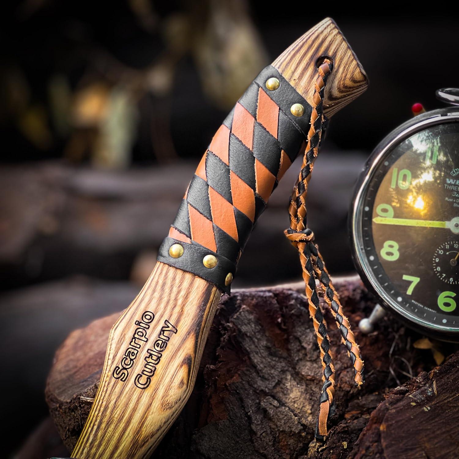 Hacha Vikingo Scarpio Cutlery 33 cm Acero Carbono con Funda