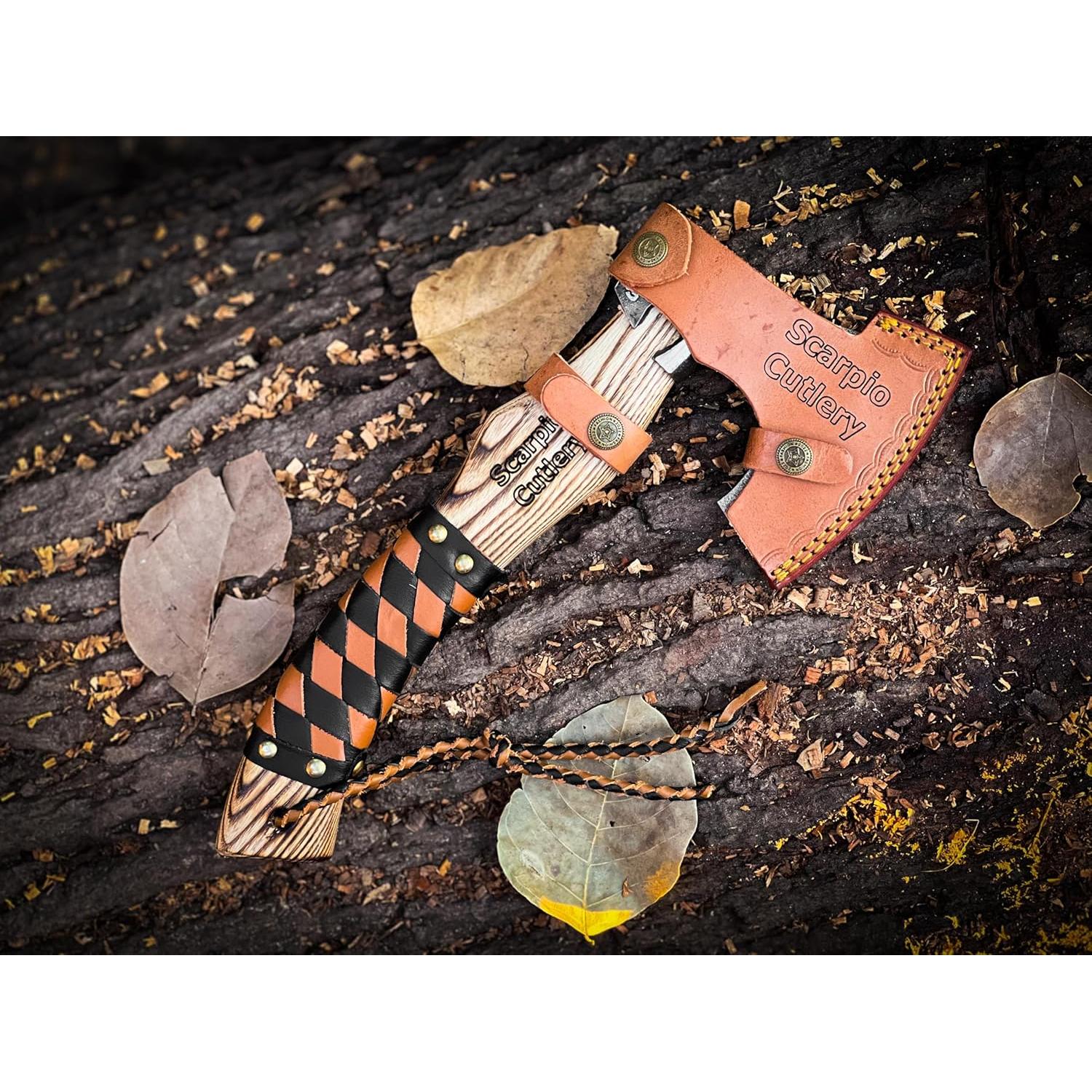 Hacha Vikingo Scarpio Cutlery 33 cm Acero Carbono con Funda