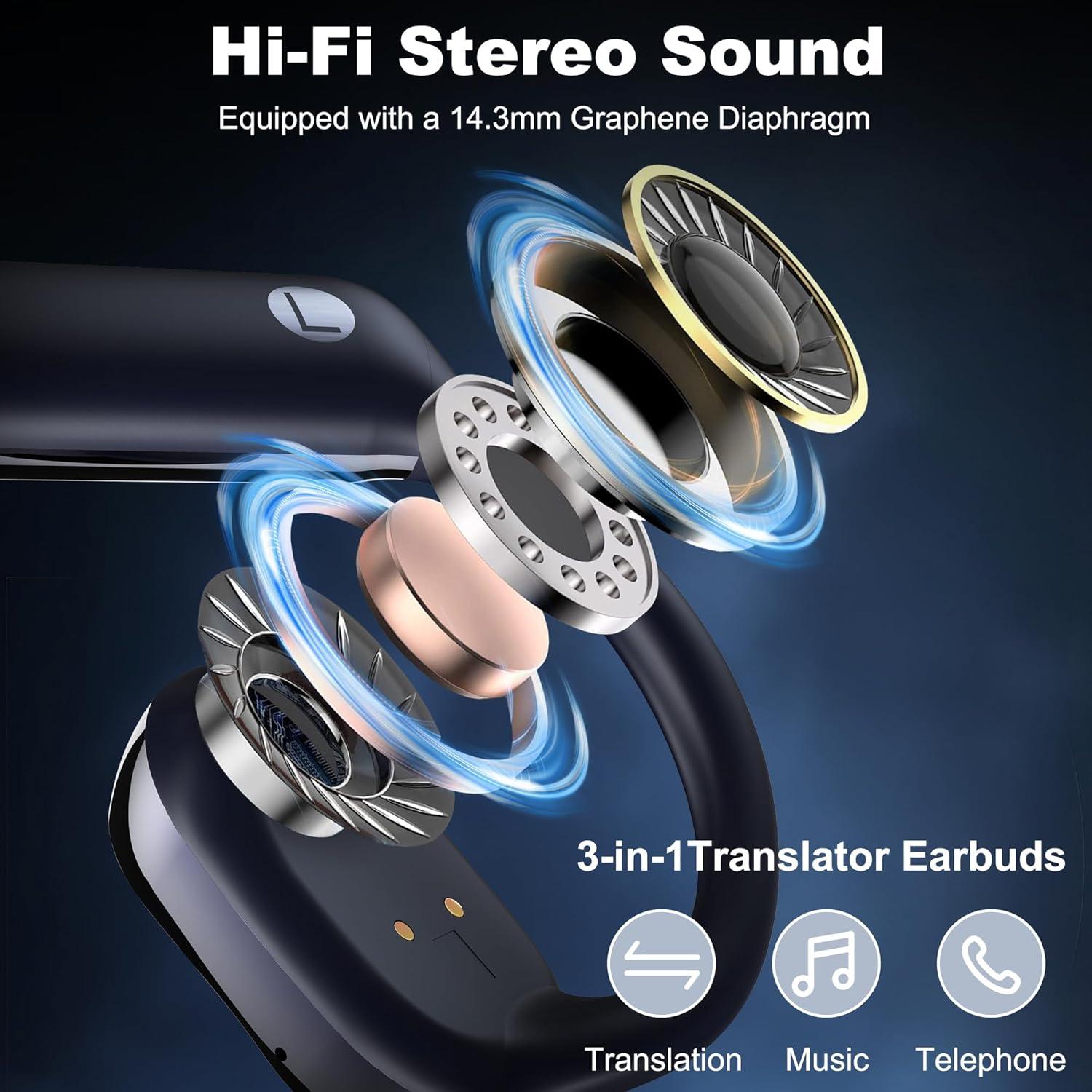 Auriculares Inalámbricos Traductores AI 3-en-1 - Azul Oscuro