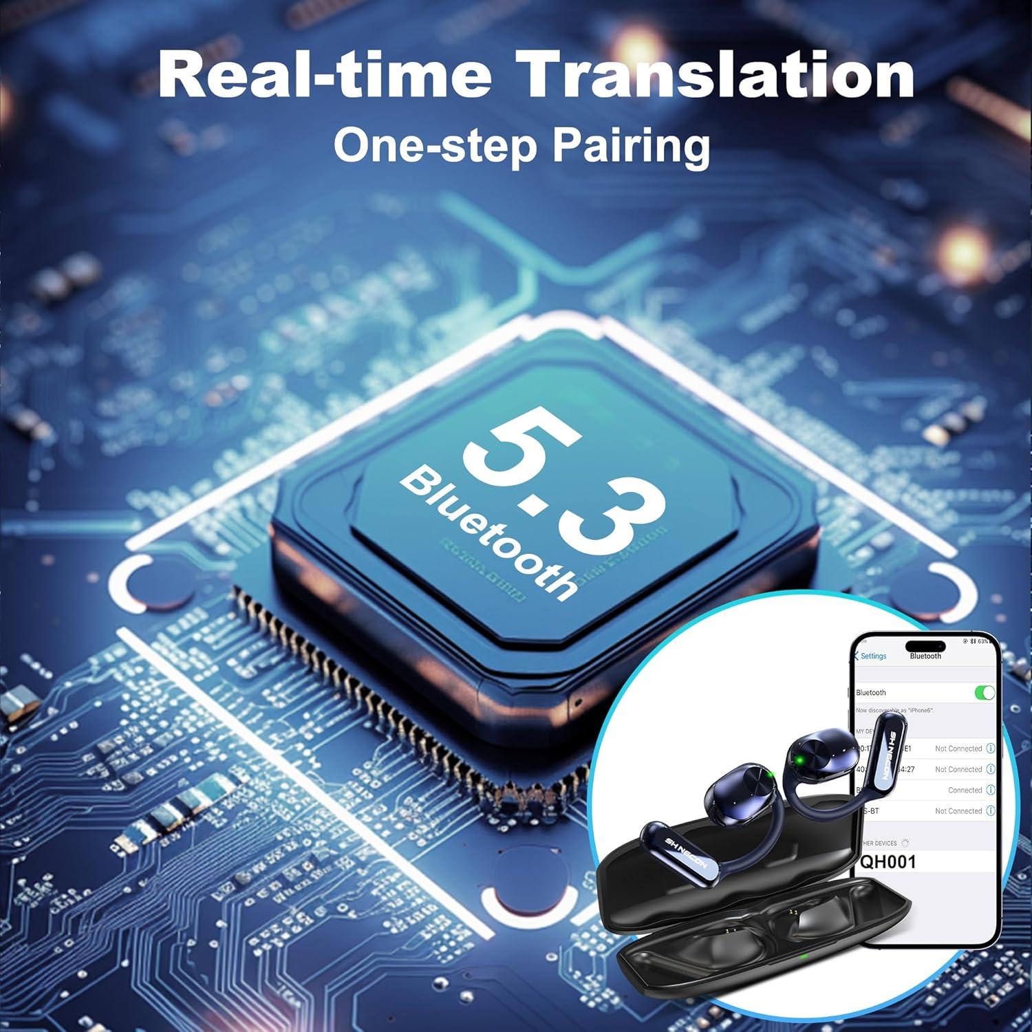 Auriculares Inalámbricos Traductores AI 3-en-1 - Azul Oscuro