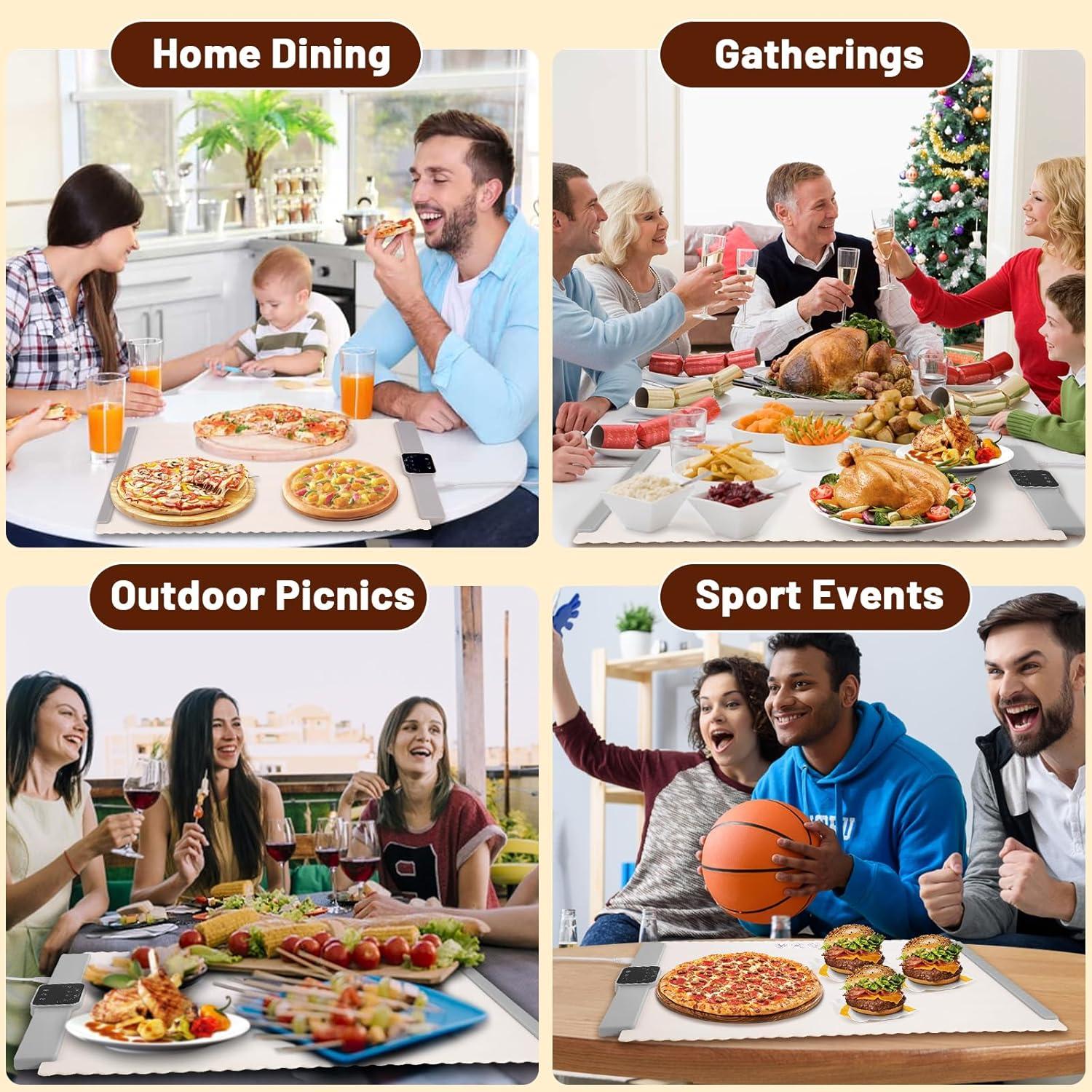 Alfombrilla Calentadora de Comida Fondpen 66x43cm 5 Niveles