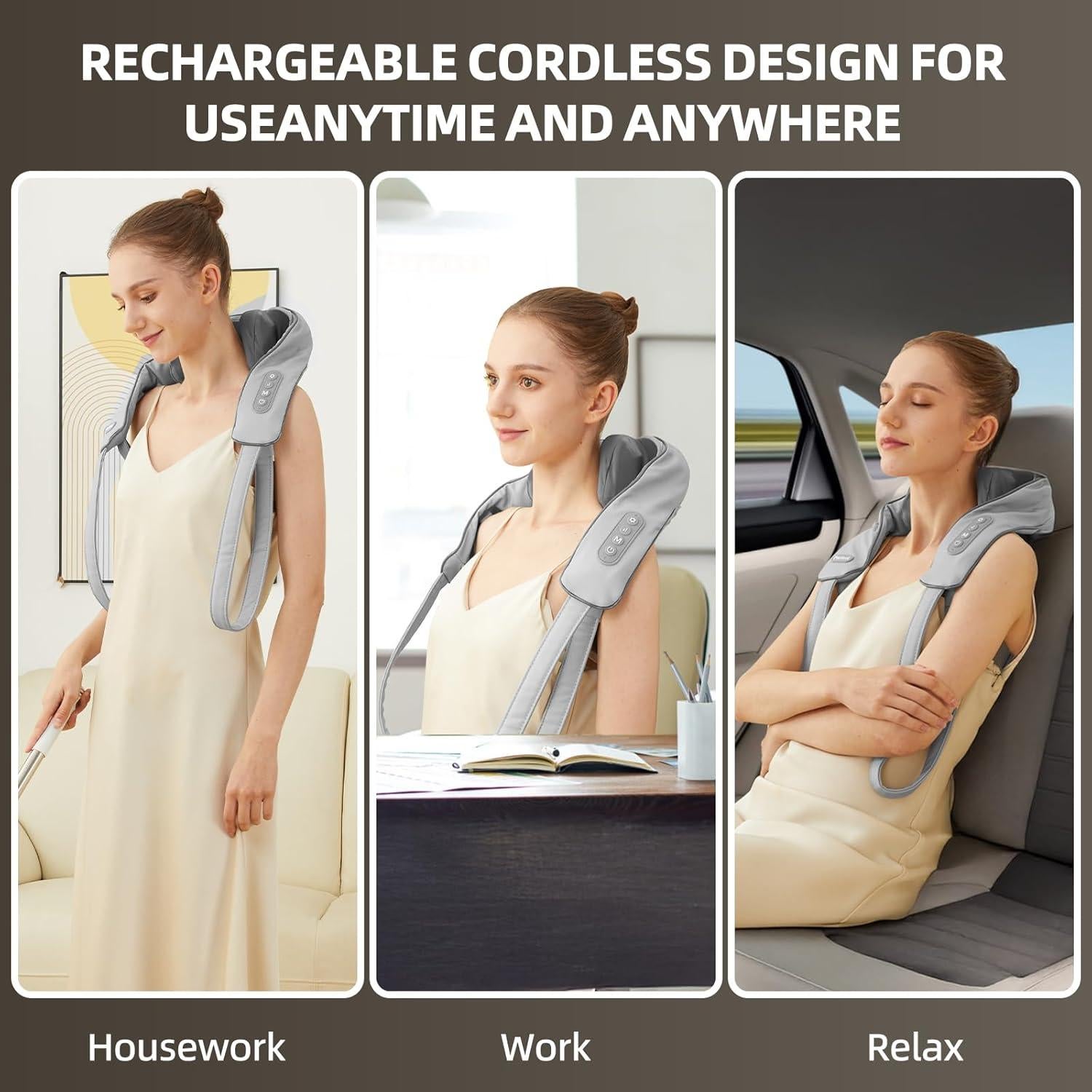 Masajeador de Cuello y Hombros Perlevi N27B con Calor 6D