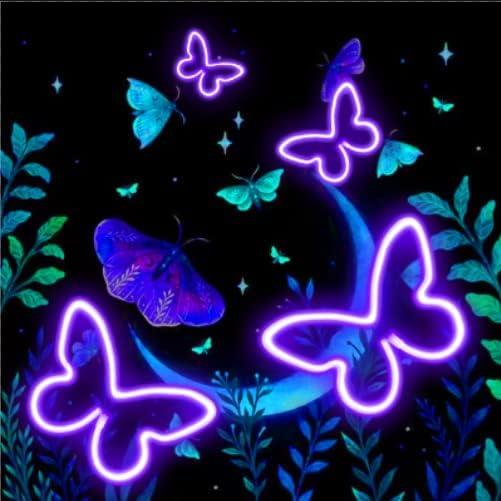 Luz de Neón Mariposa LED Morada UrsaMajor - Decoración Pared