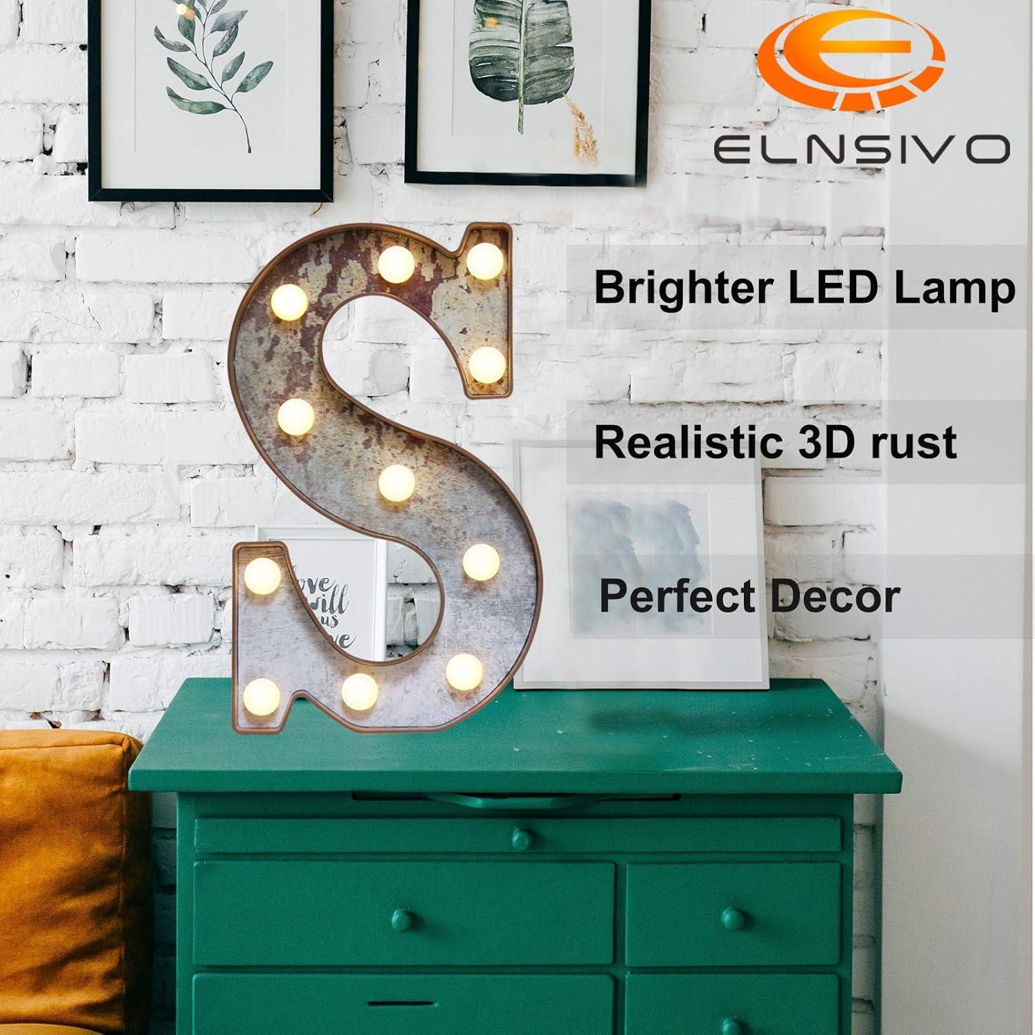 Letras Iluminadas LED Estilo Vintage Oxidado Maigo - Letra S