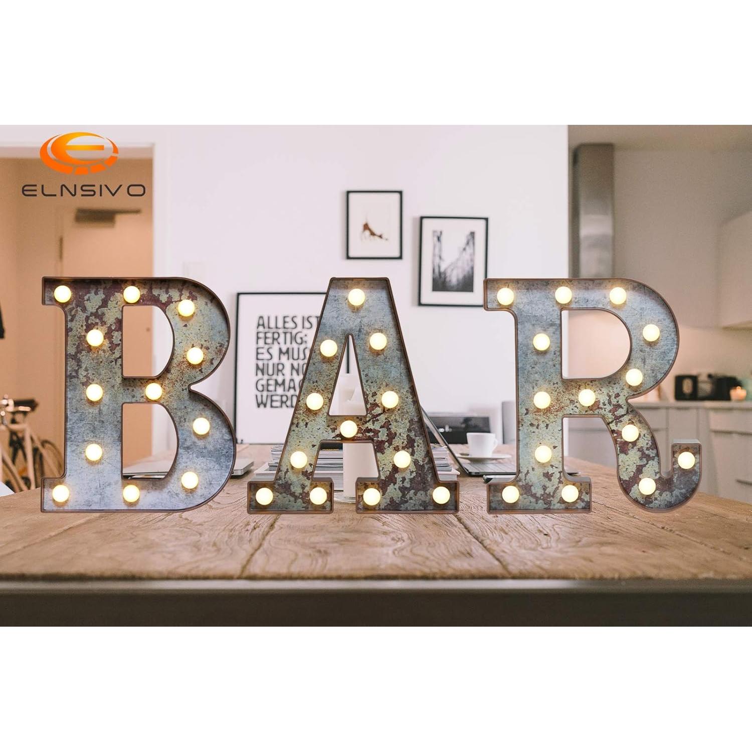Letras Iluminadas LED Estilo Vintage Oxidado Maigo - Letra S