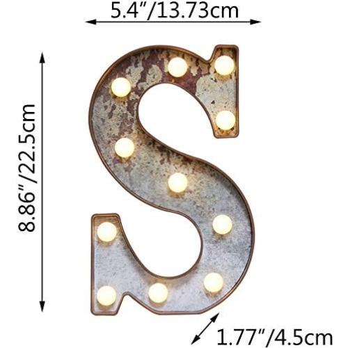 Letras Iluminadas LED Estilo Vintage Oxidado Maigo - Letra S